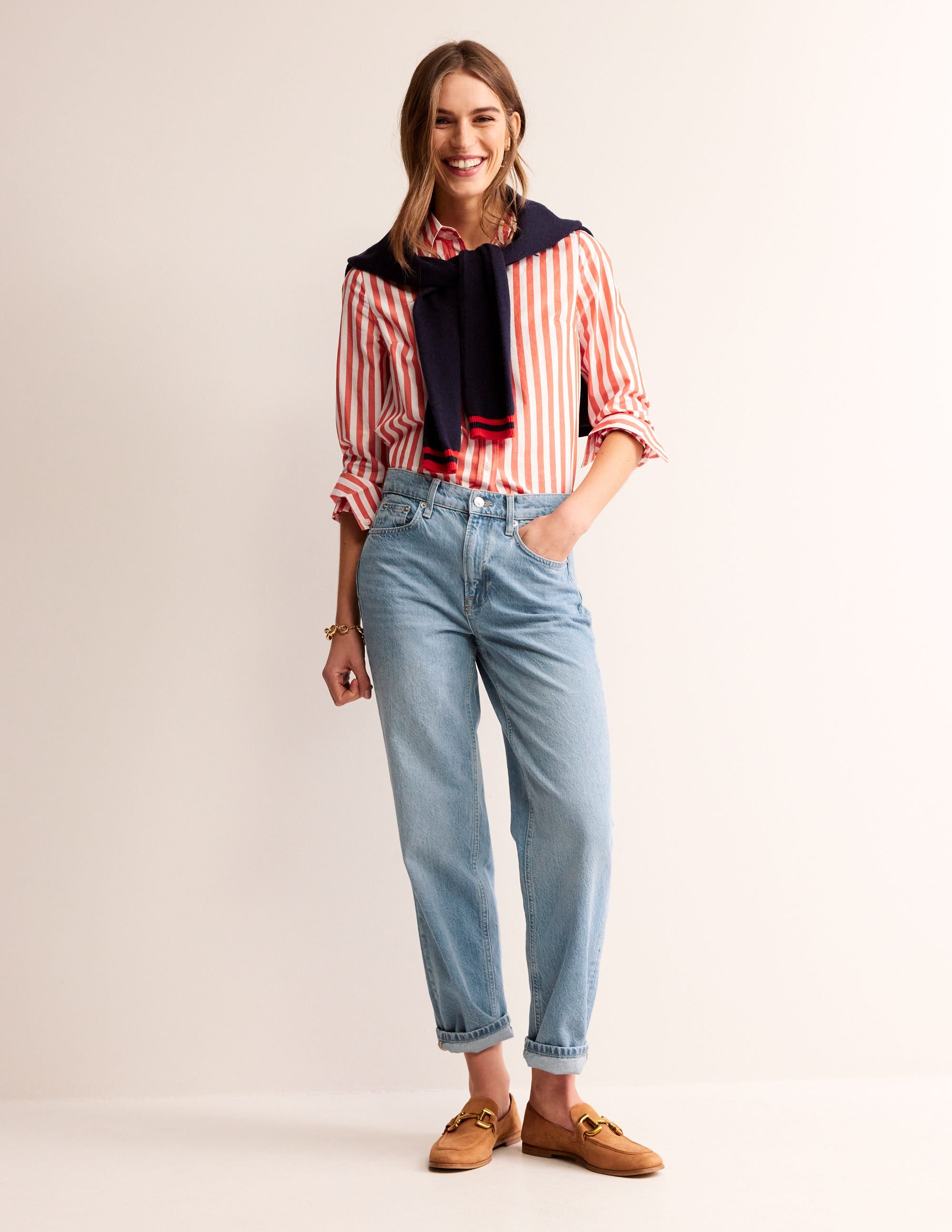 Mid Rise Tapered Jeans-Light Vintage - Image 1