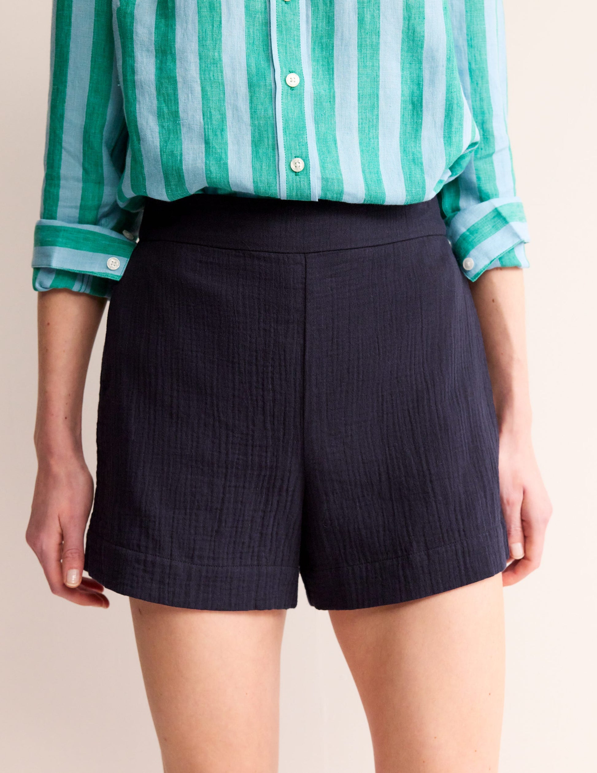 Doppeltuch-Shorts-Aqua Marine Marl-4