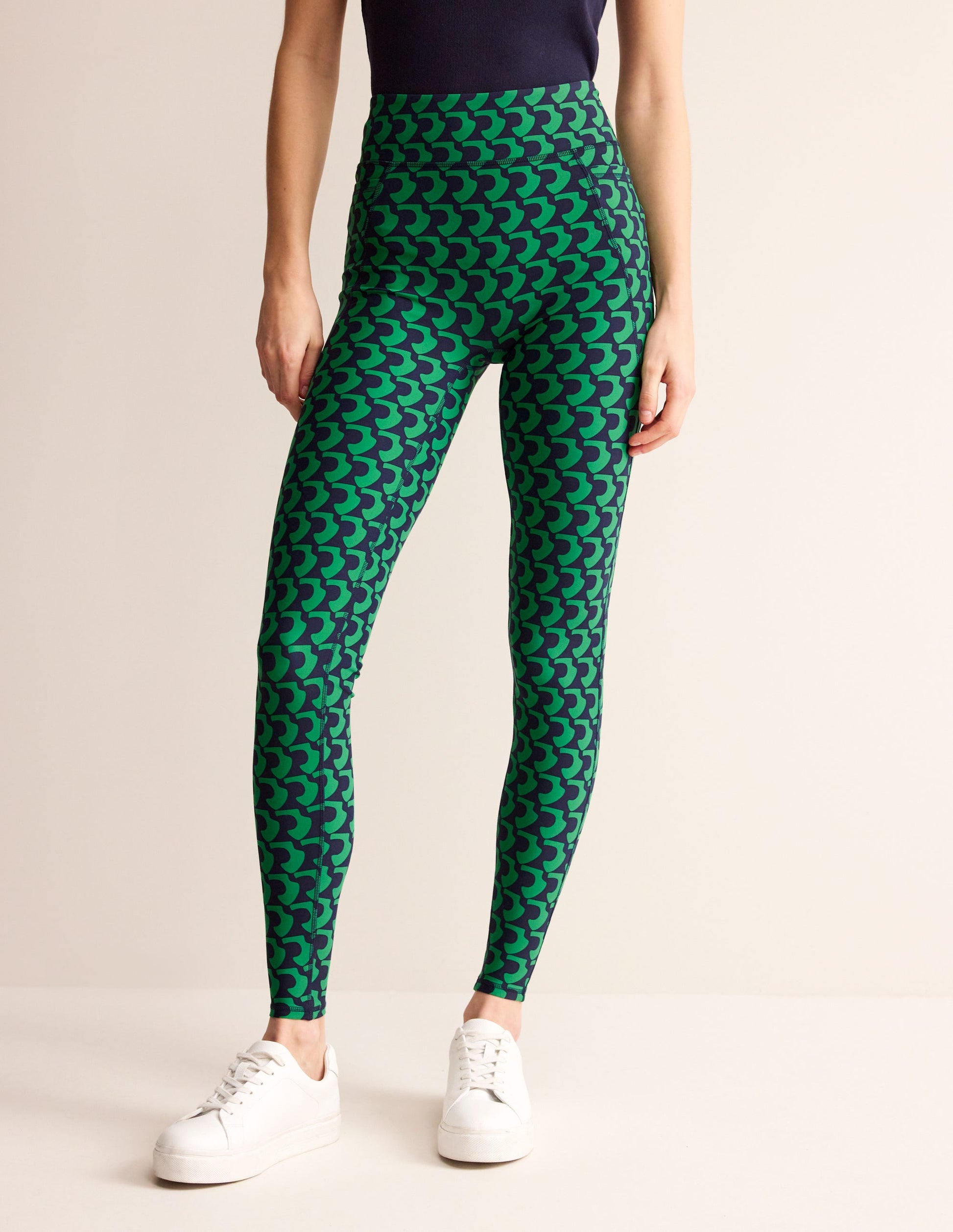 Leggings mit hohem Bund und Tasche-Grünes Tamburin, Arc Geo-4