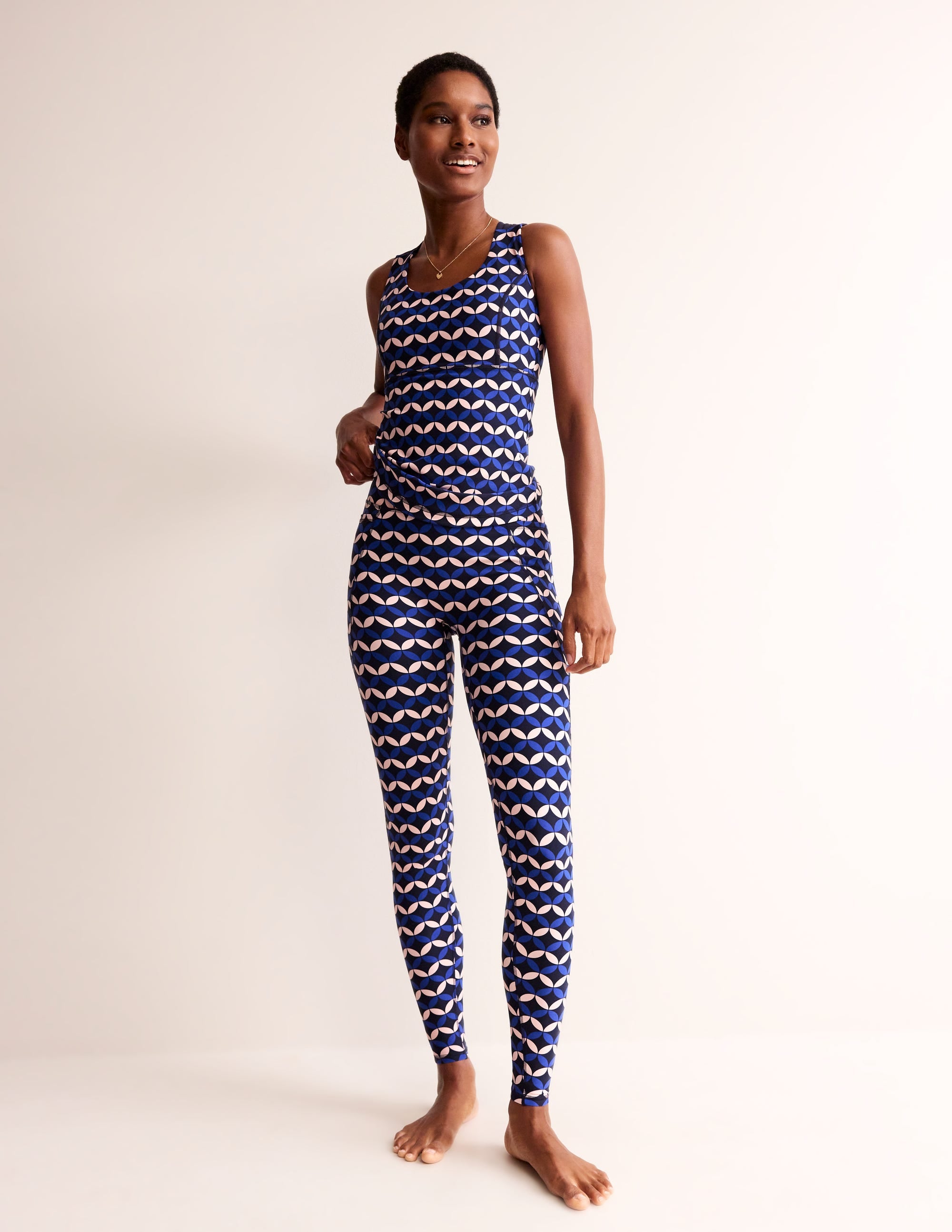 High Waist Pocket Leggings-Surf The Web, Diamond Terrace - Image 1
