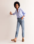 Girlfriend-Jeans-Ausgeblichene Optik