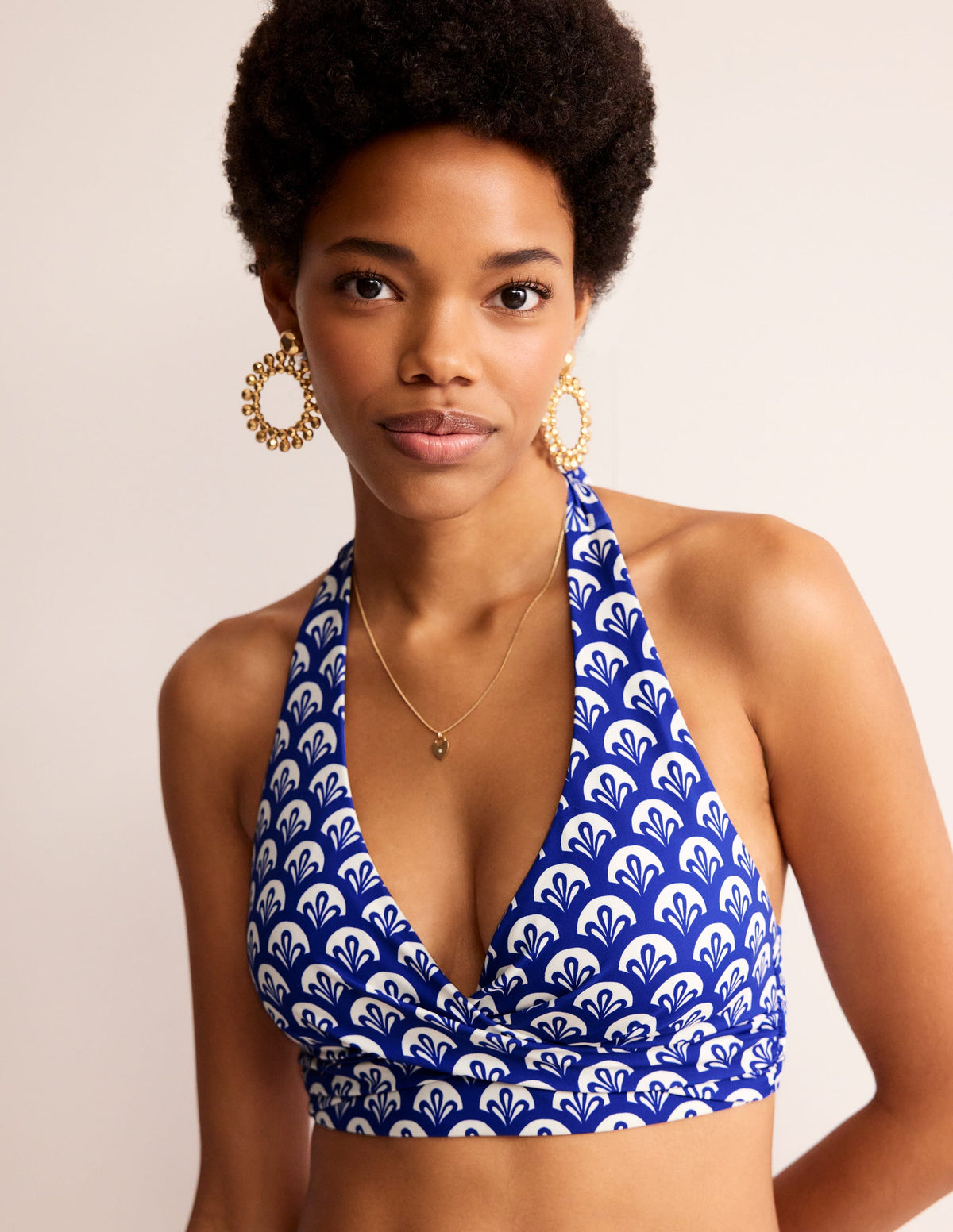 Levanzo Neckholder-Bikinioberteil-Surf The Web, Laub Geo-2