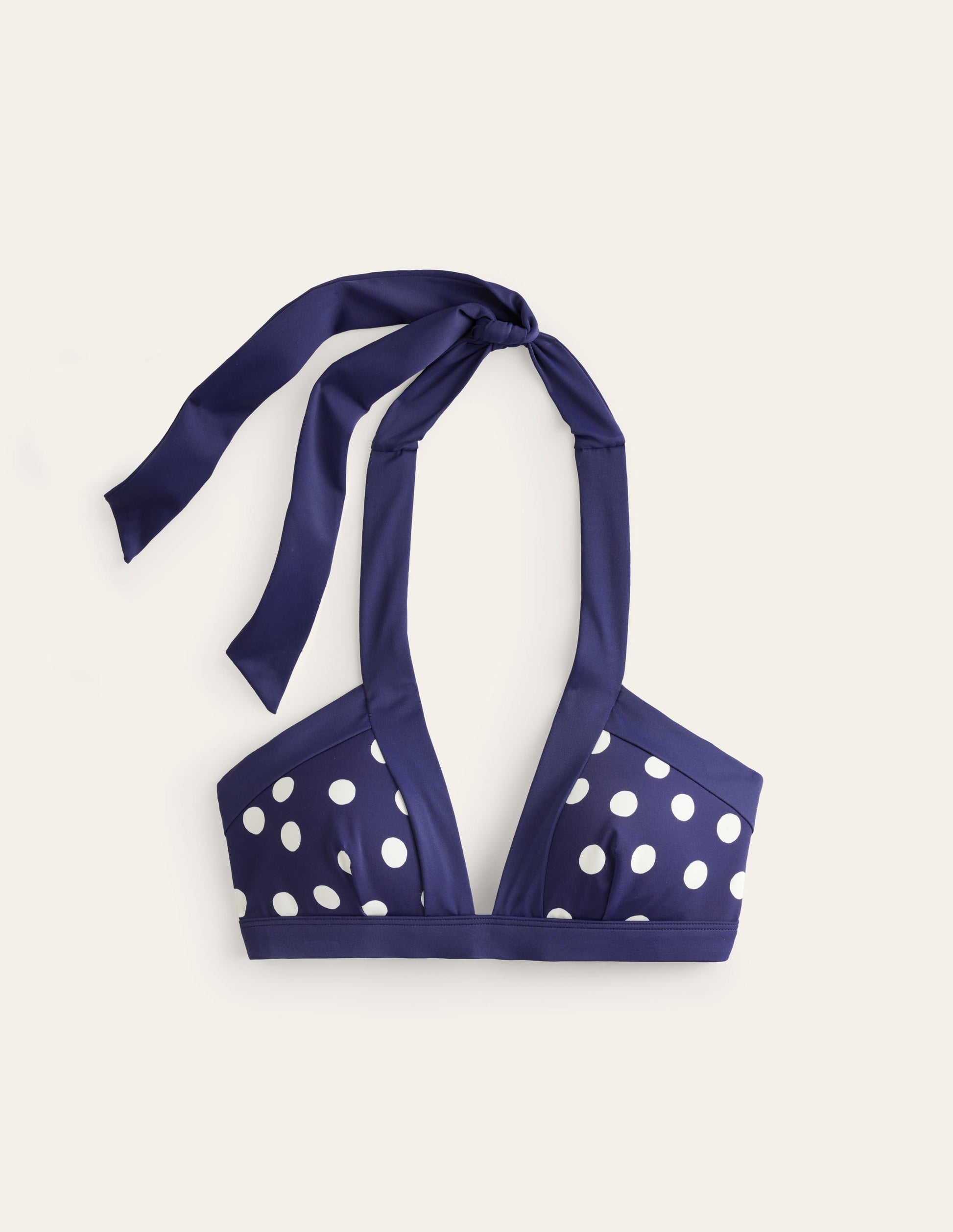 Ithaca Halter Bikini Top-Navy Spot-5