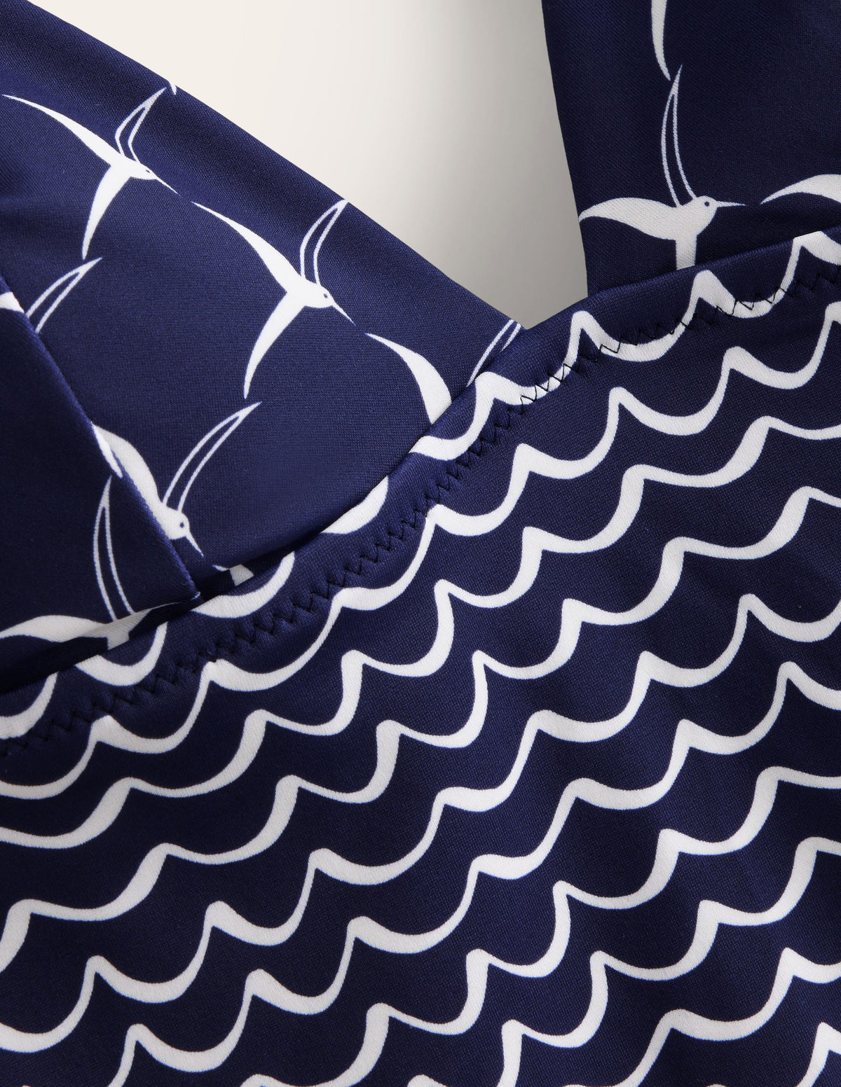 Symi String Swimsuit-French Navy, Seagull - Image 6