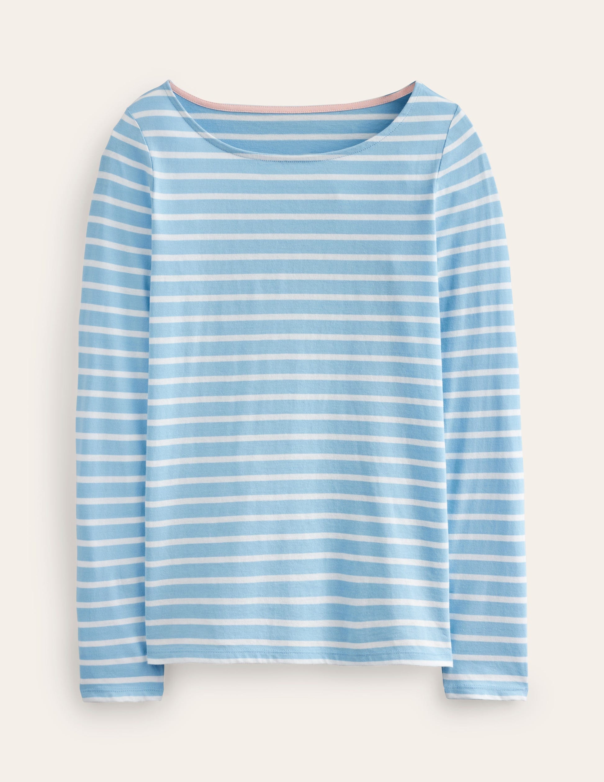 Ella Breton-Shirt mit langen Ärmeln-Helles Blau, Naturweiß Streifen-5