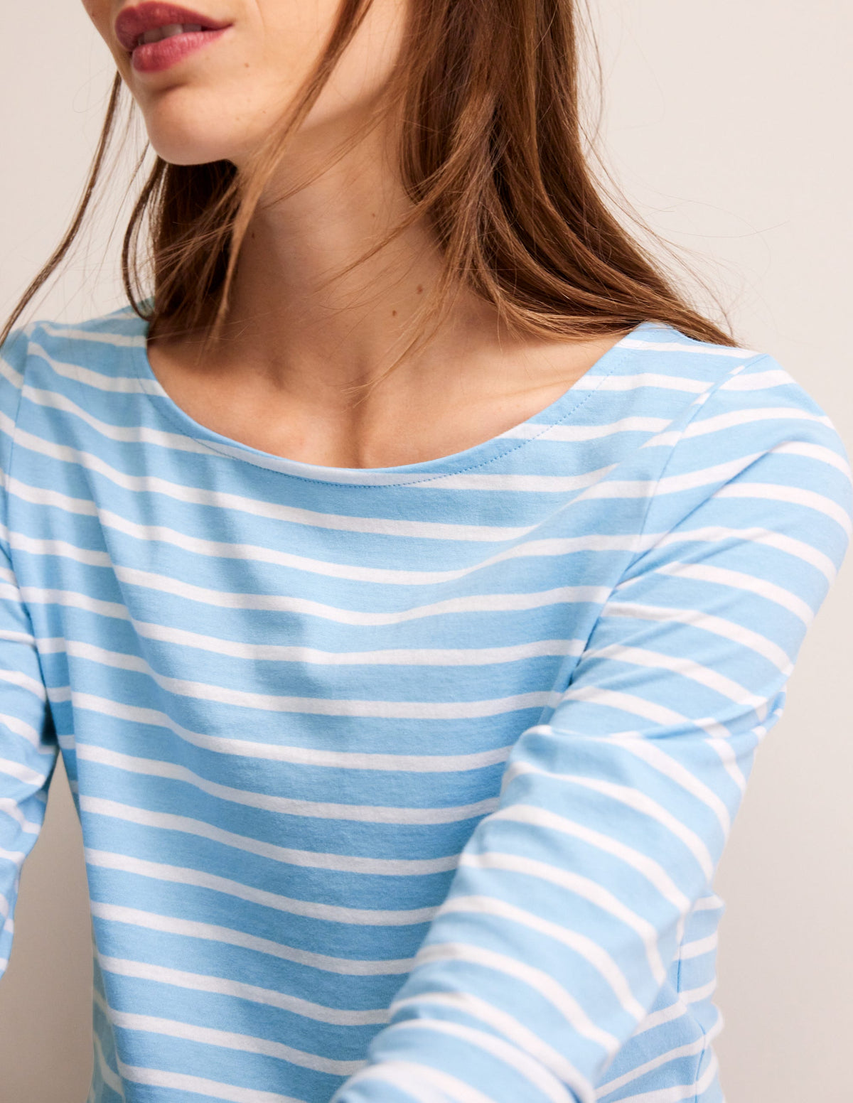 Ella Breton-Shirt mit langen Ärmeln-Helles Blau, Naturweiß Streifen-2