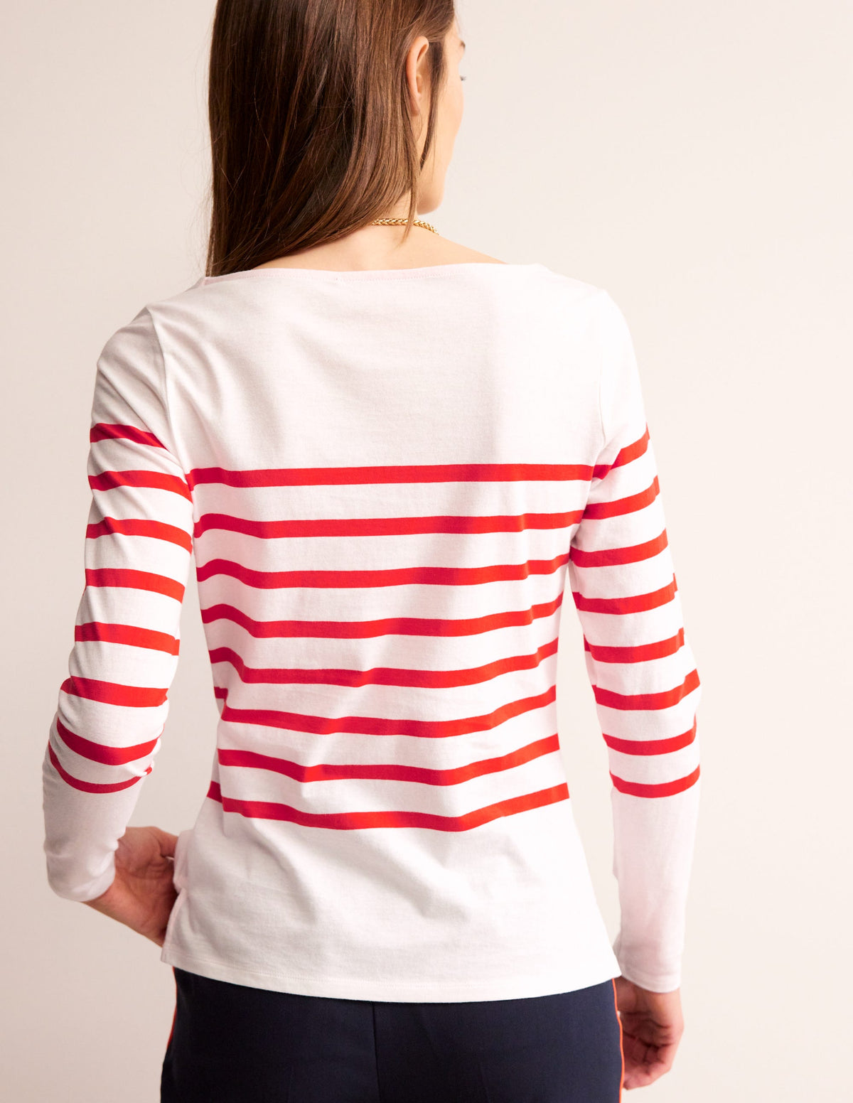 Ella Breton-Shirt mit langen Ärmeln-Naturweiß, Flame Scarlet-3