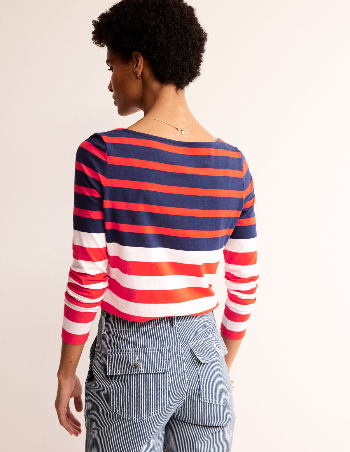 Ella Breton-Shirt mit langen Ärmeln-Naturweiß, Marineblau Rot-3
