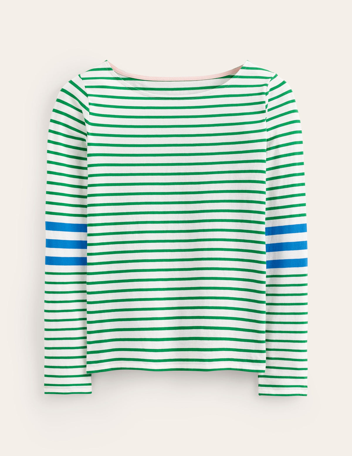 Ella Breton-Shirt mit langen Ärmeln-Grün, Blau Streifen - Image 5