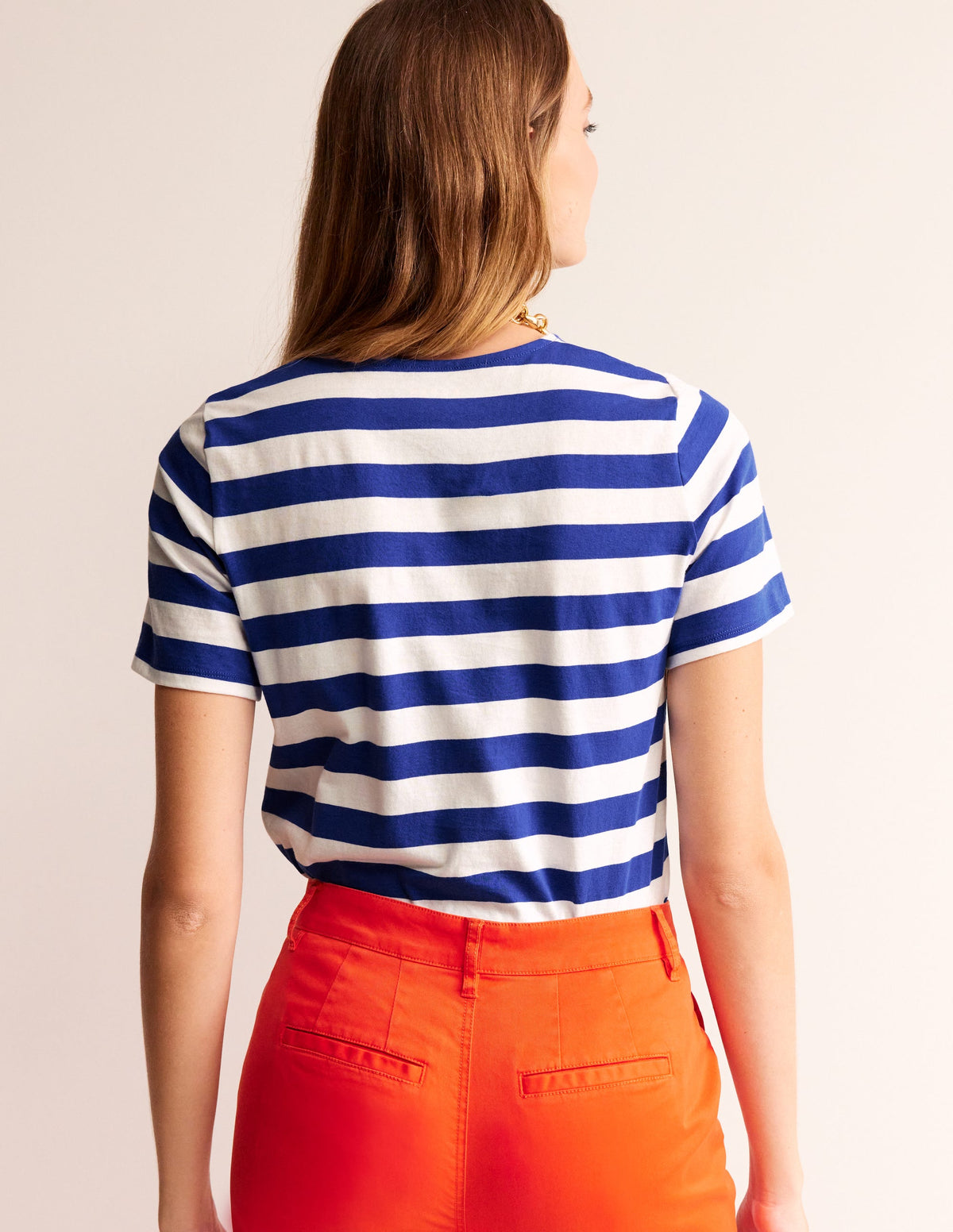 Bea Breton-Shirt mit kurzen Ärmeln-Blau, Naturweiß-3