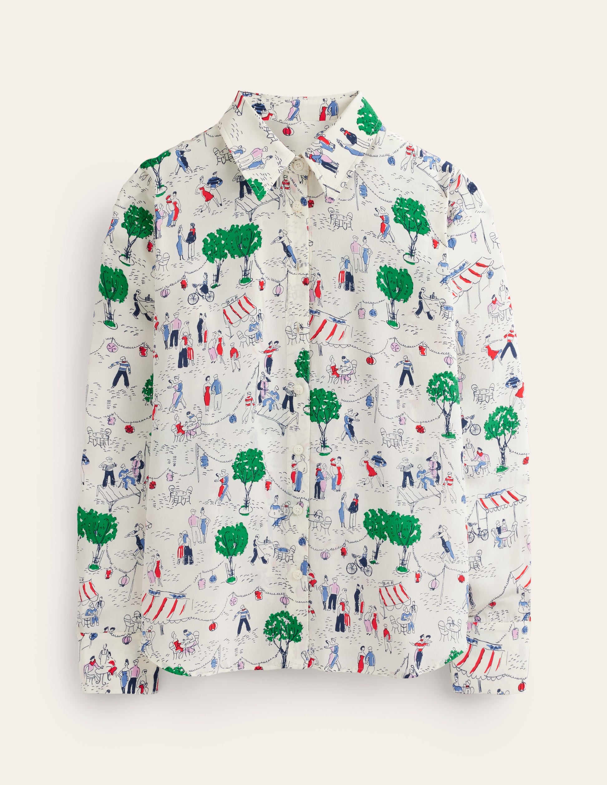 Sienna Silk Shirt-Ivory, Paris Scene-6
