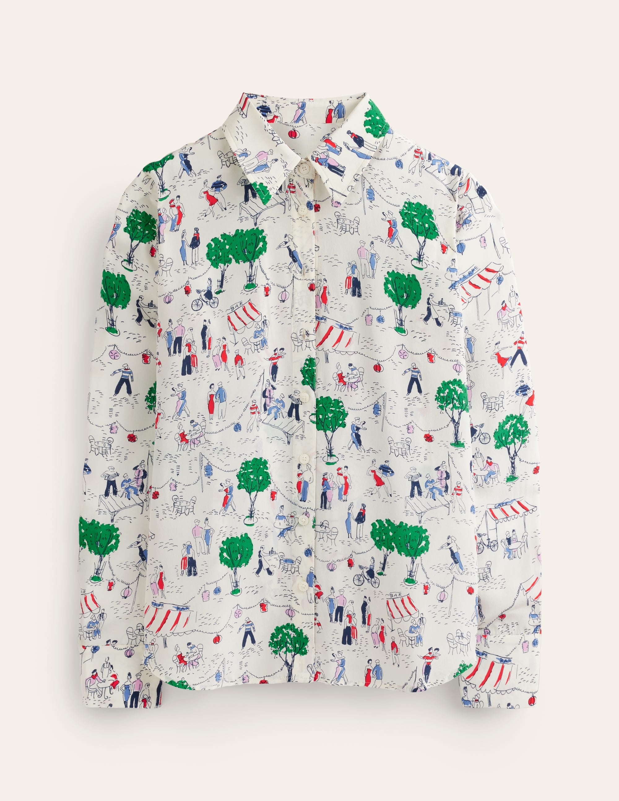 Sienna Silk Shirt-Ivory, Paris Scene - Image 6