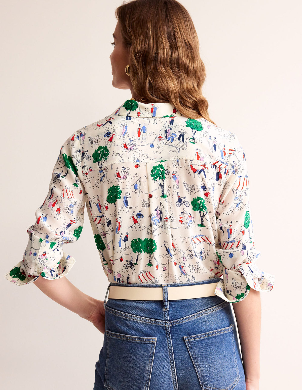 Sienna Silk Shirt-Ivory, Paris Scene-3