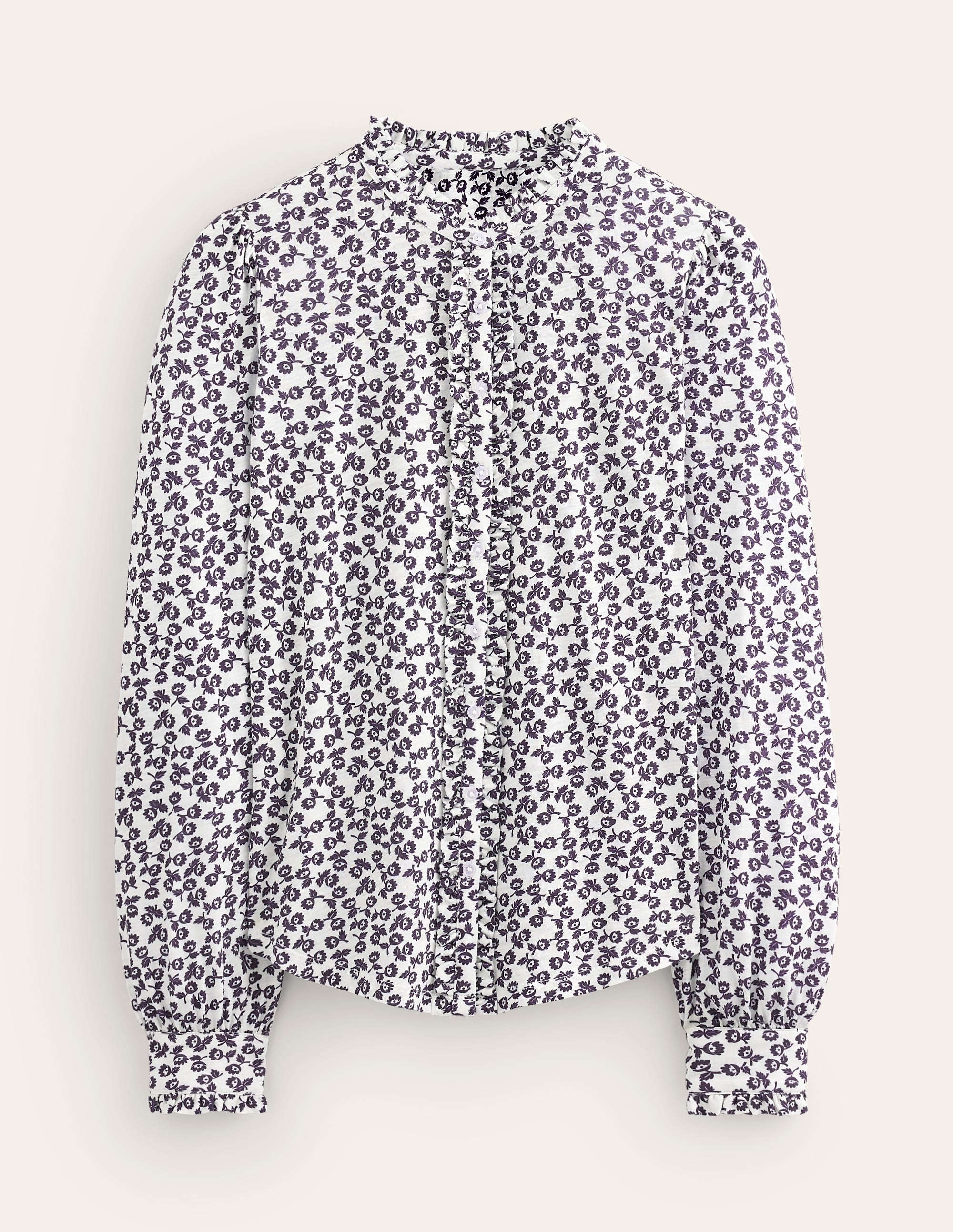 Chemise Caroline en jersey-Ivoire, motif Ditsy Bud - Image 5
