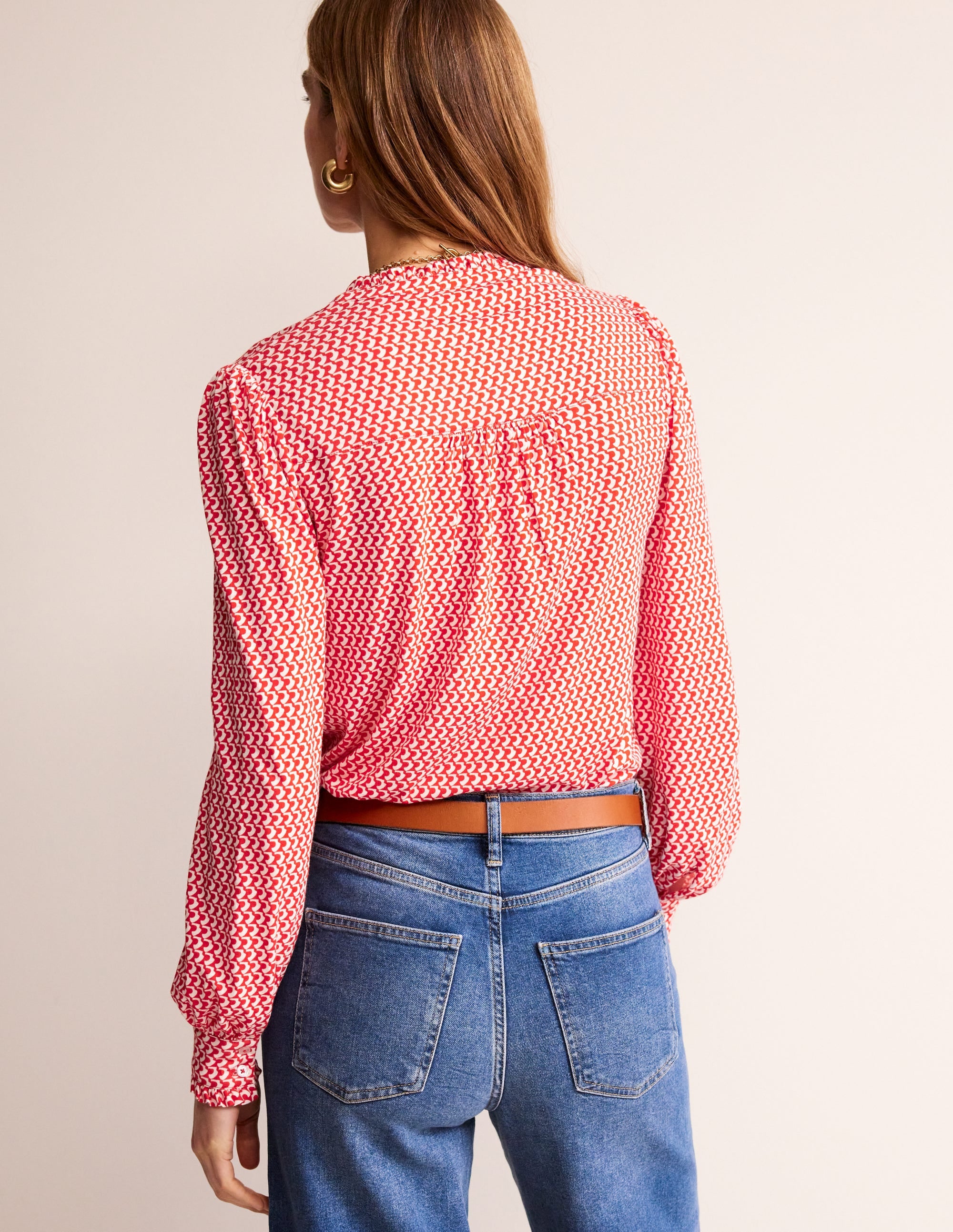 Chemise Caroline en jersey-Flamme écarlate, motif Arc Geo - Image 3