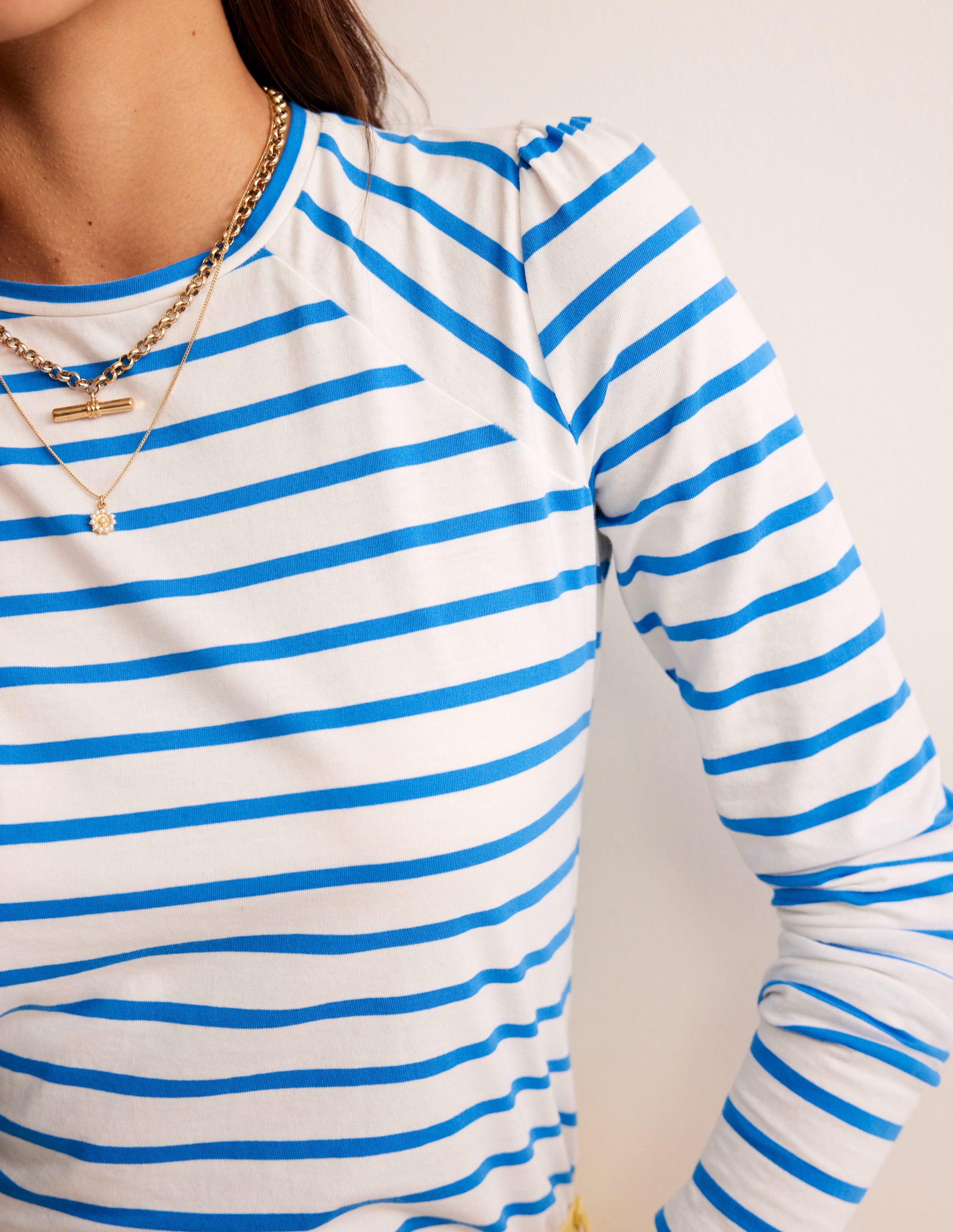 Arabella Gestreiftes T-Shirt-Leuchtendes Blau - Image 2