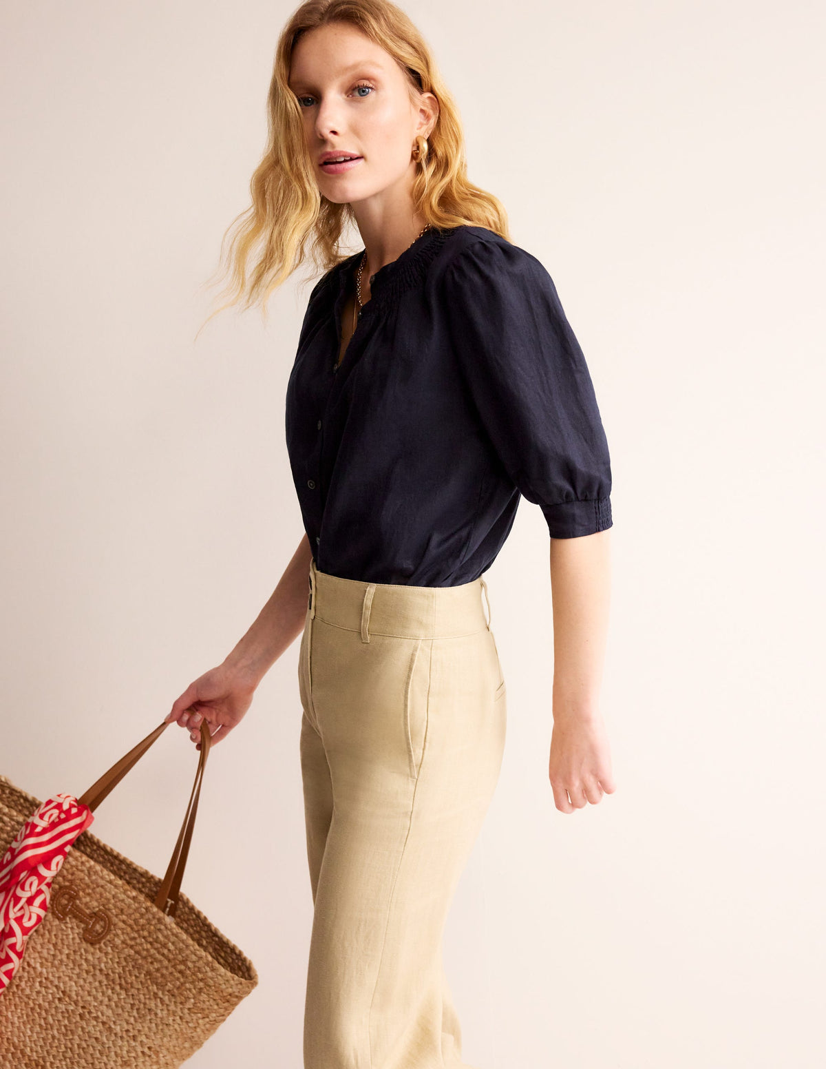 Ada Leinenoberteil-Aqua Marine Marl-1