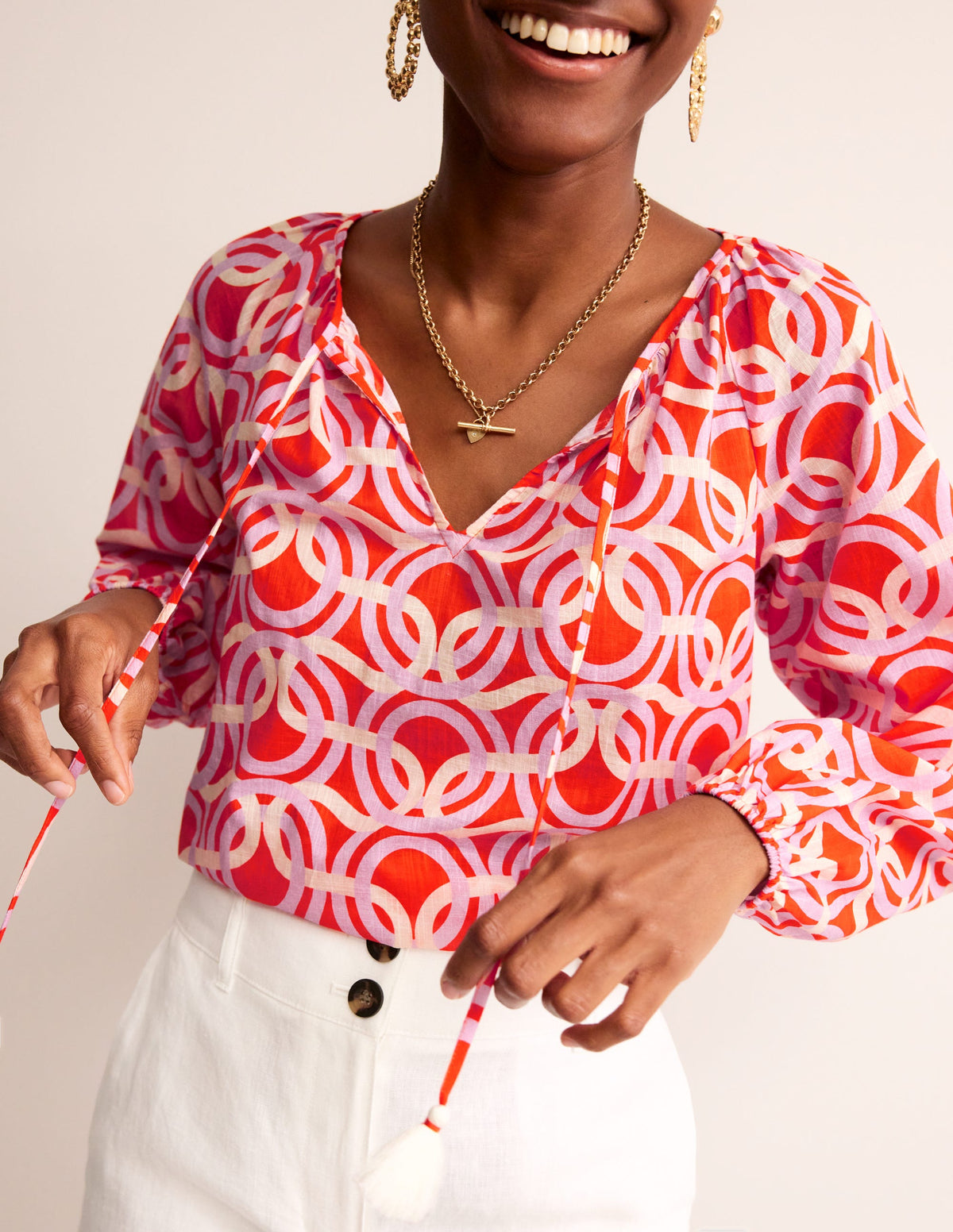 Serena Baumwollbluse-Fiesta, Geo Wirbel - Image 2