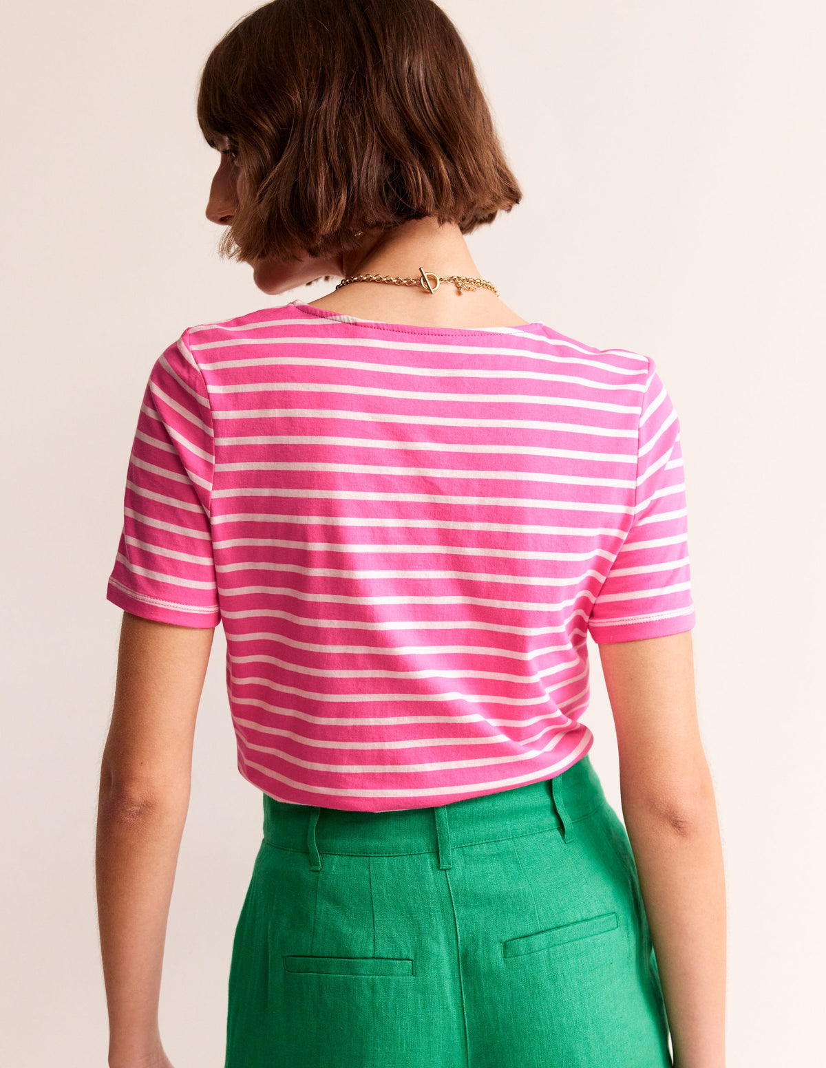 Häkel-T-Shirt-Rosa, Naturweiß Kirschen-3