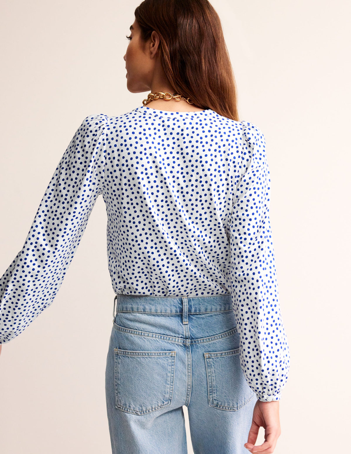 Marina Jersey Shirt-Ivory, Abstract Dot - Image 3