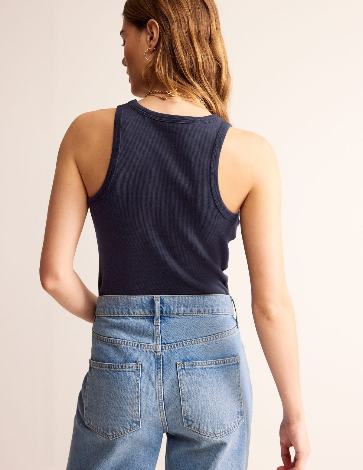 Geripptes Racer-Top-Aqua Marine Marl - Image 3