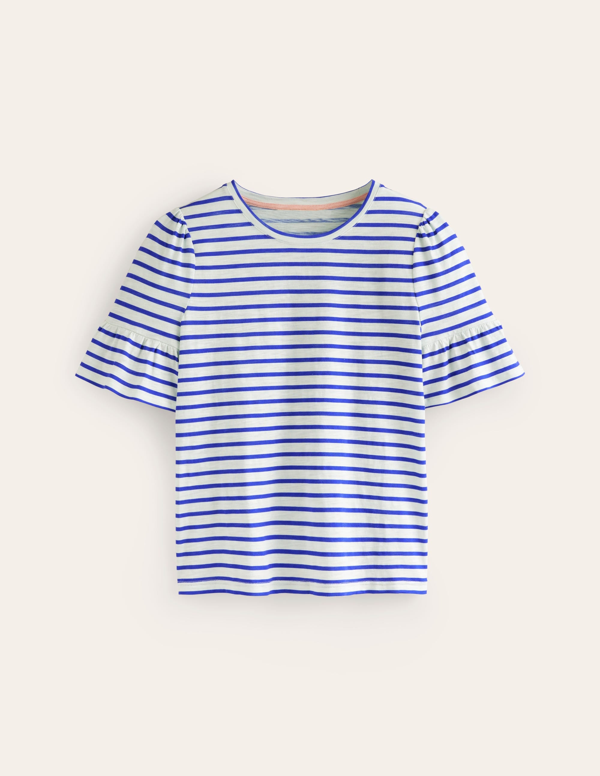 T-Shirt mit Rundhalsausschnitt und Rüschen-Ärmeln-Naturweiß, Surf the Web - Image 5