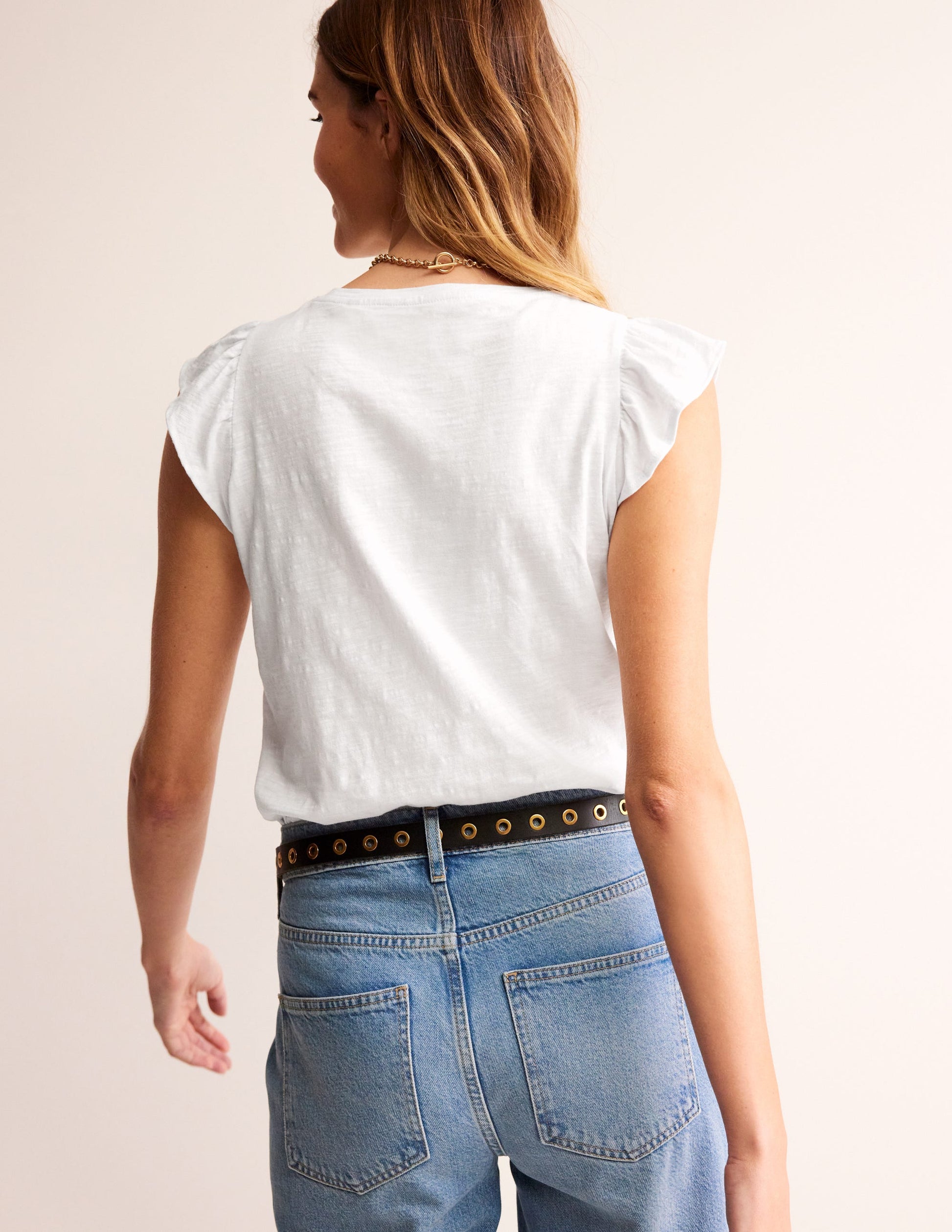 Cotton Flutter Top-White-3