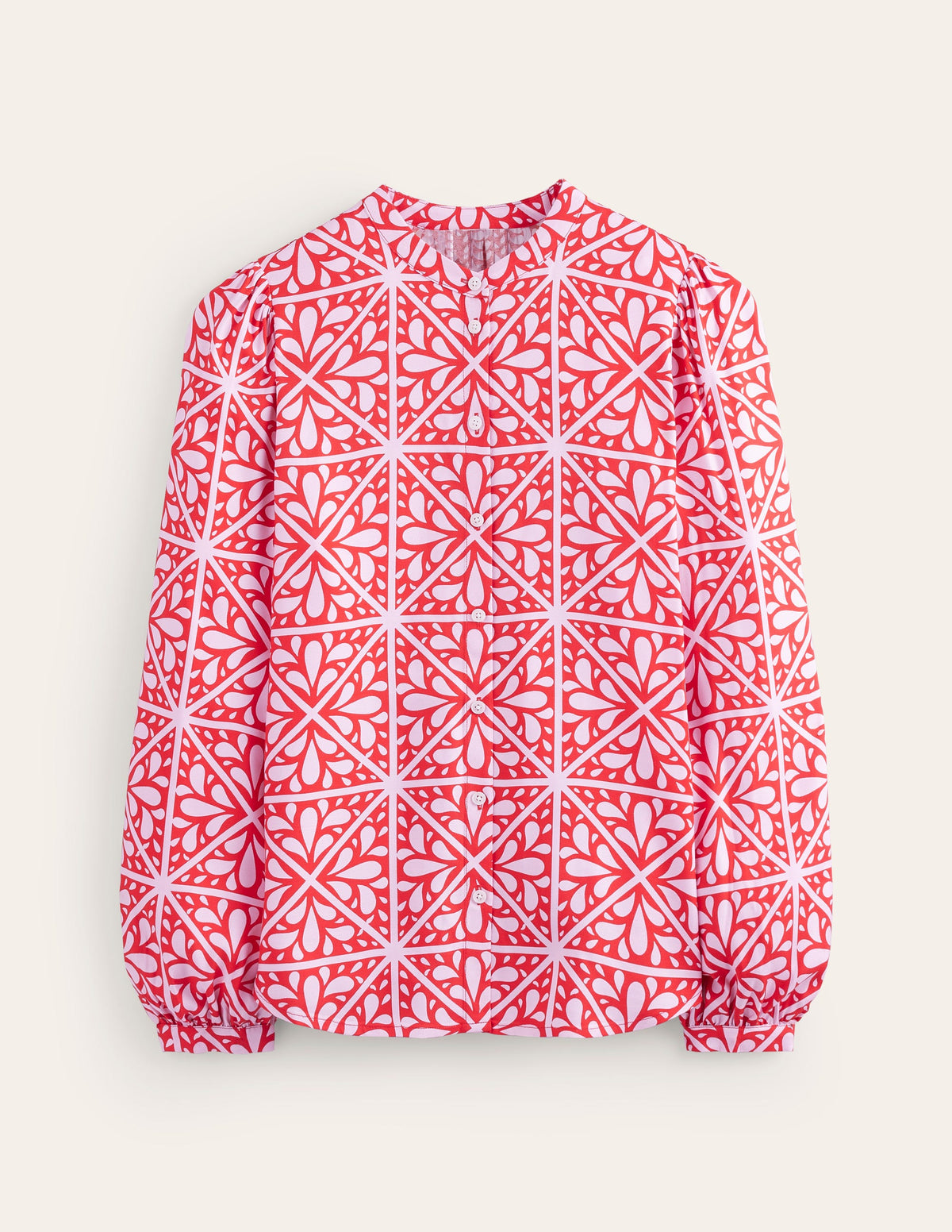 Blouse à manches blousantes-Flamme écarlate, motif Floral Mosaic - Image 5
