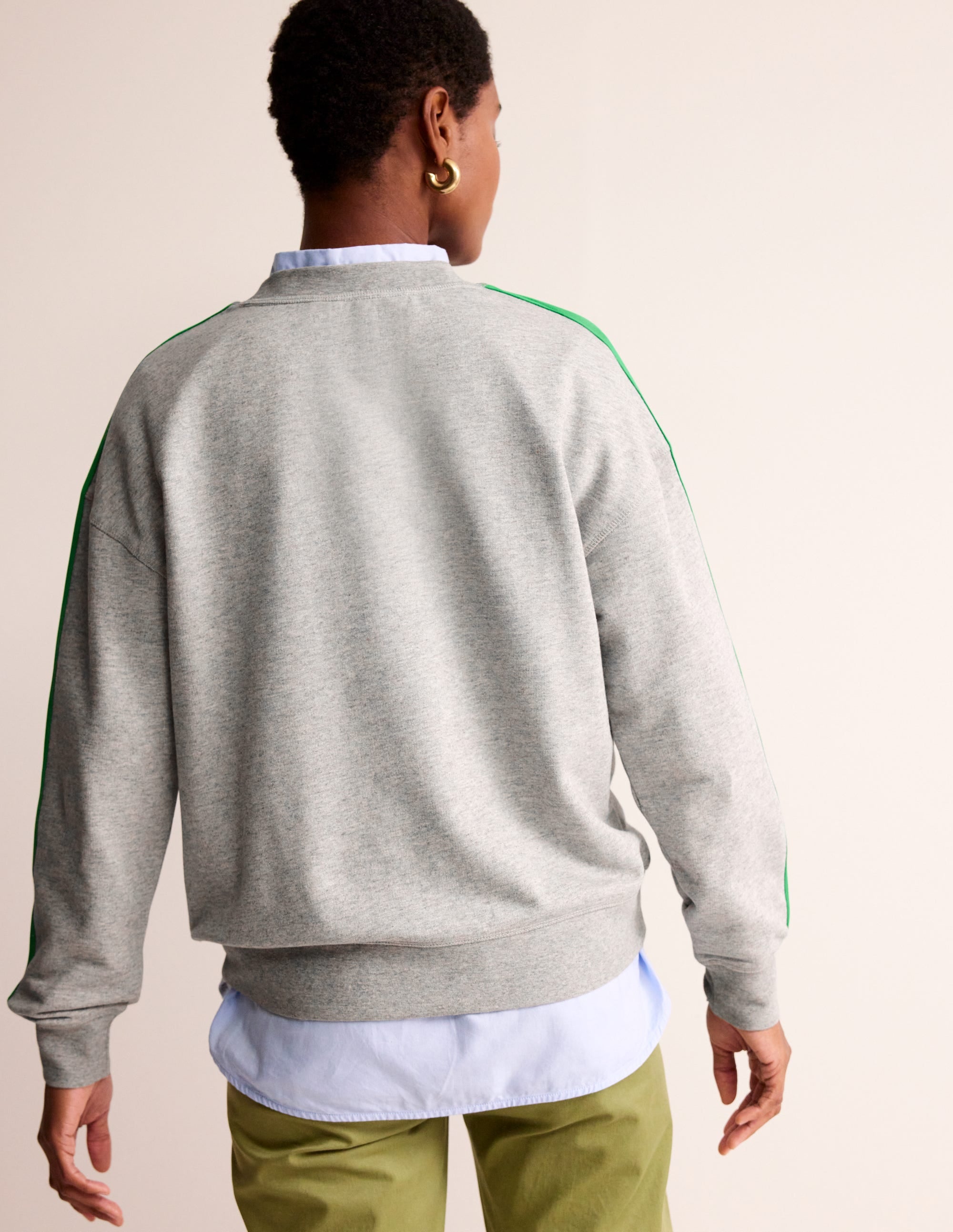Emi Relaxed Sweatshirt-Grey Neon Stripe - Image 3