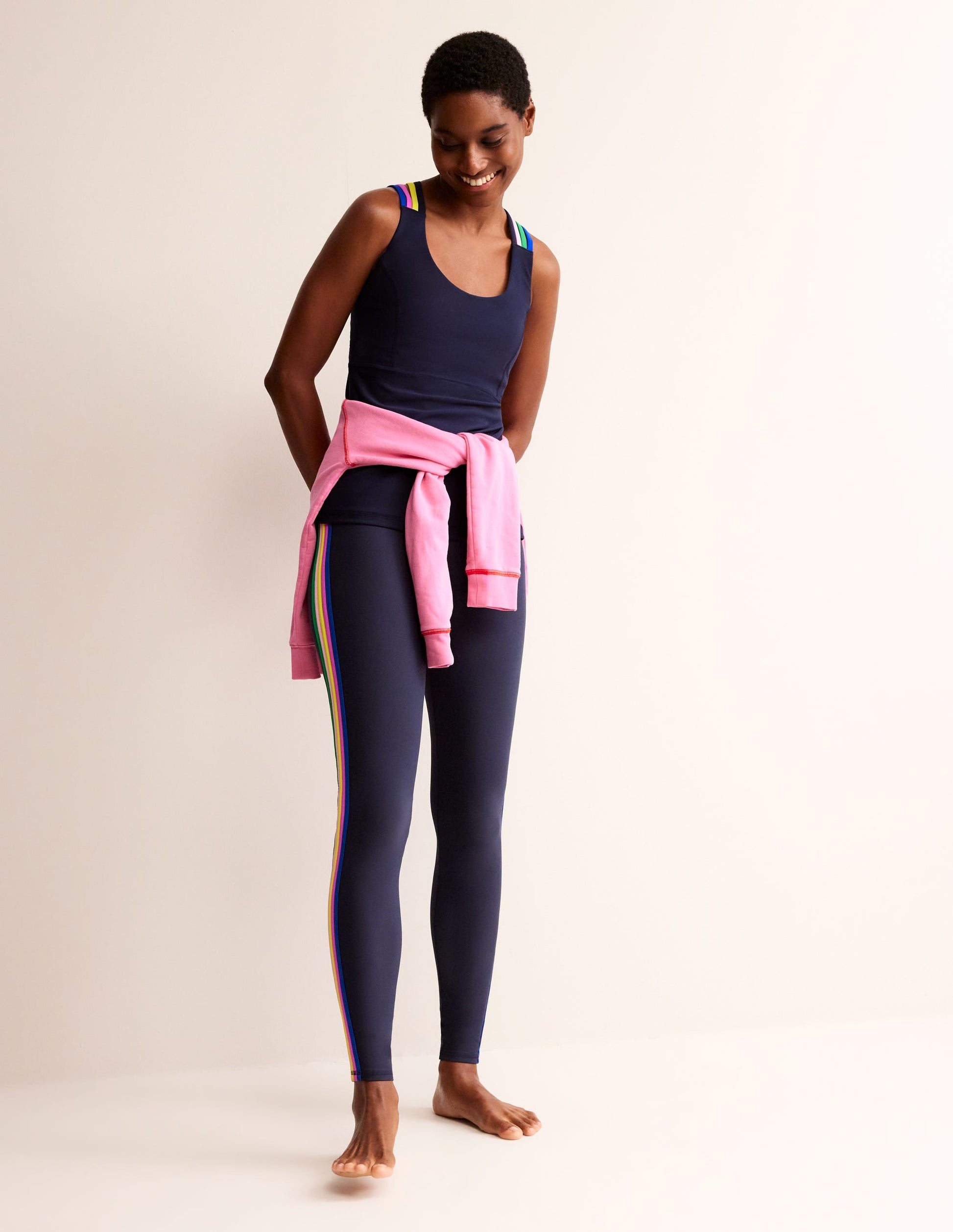 Active-Tanktop mit überkreuzten Trägern am Rücken-Marineblau, Bunt-4
