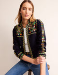 Bestickte Jacke-Marineblau
