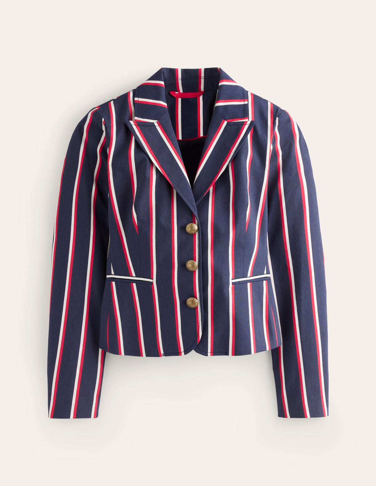 Canonbury Gestreifter Blazer-Marineblau, rot und weiß gestreift - Image 6