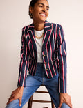 Canonbury Gestreifter Blazer-Marineblau, rot und weiß gestreift