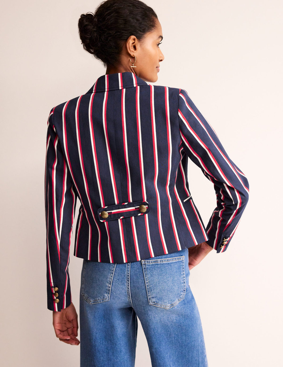 Canonbury Gestreifter Blazer-Marineblau, rot und weiß gestreift-3