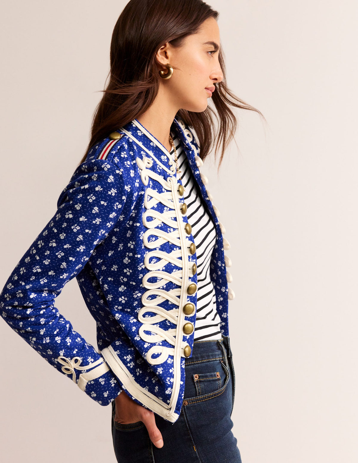 Jersey Military Jacket-Blue-1