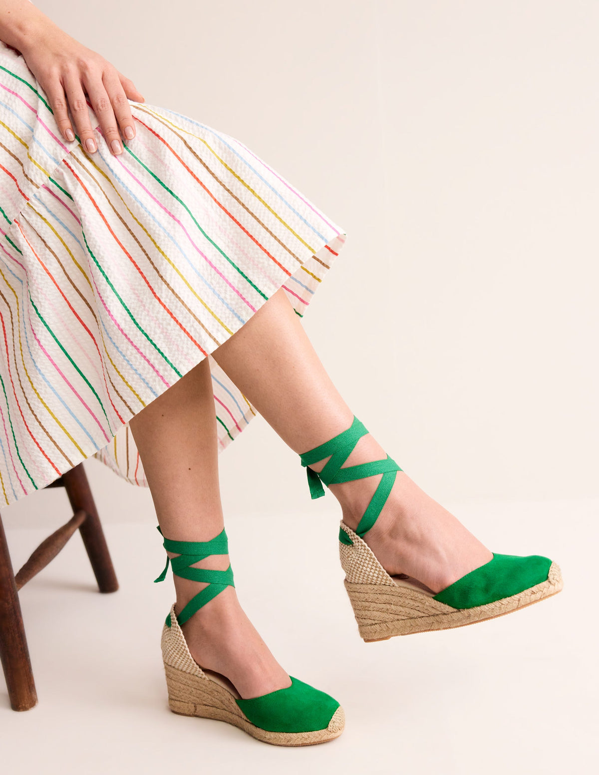 Espadrilles compensées Cassie-Vert printemps-1