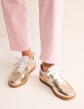 Erin Retro-Tennisschuhe-Gold Mix