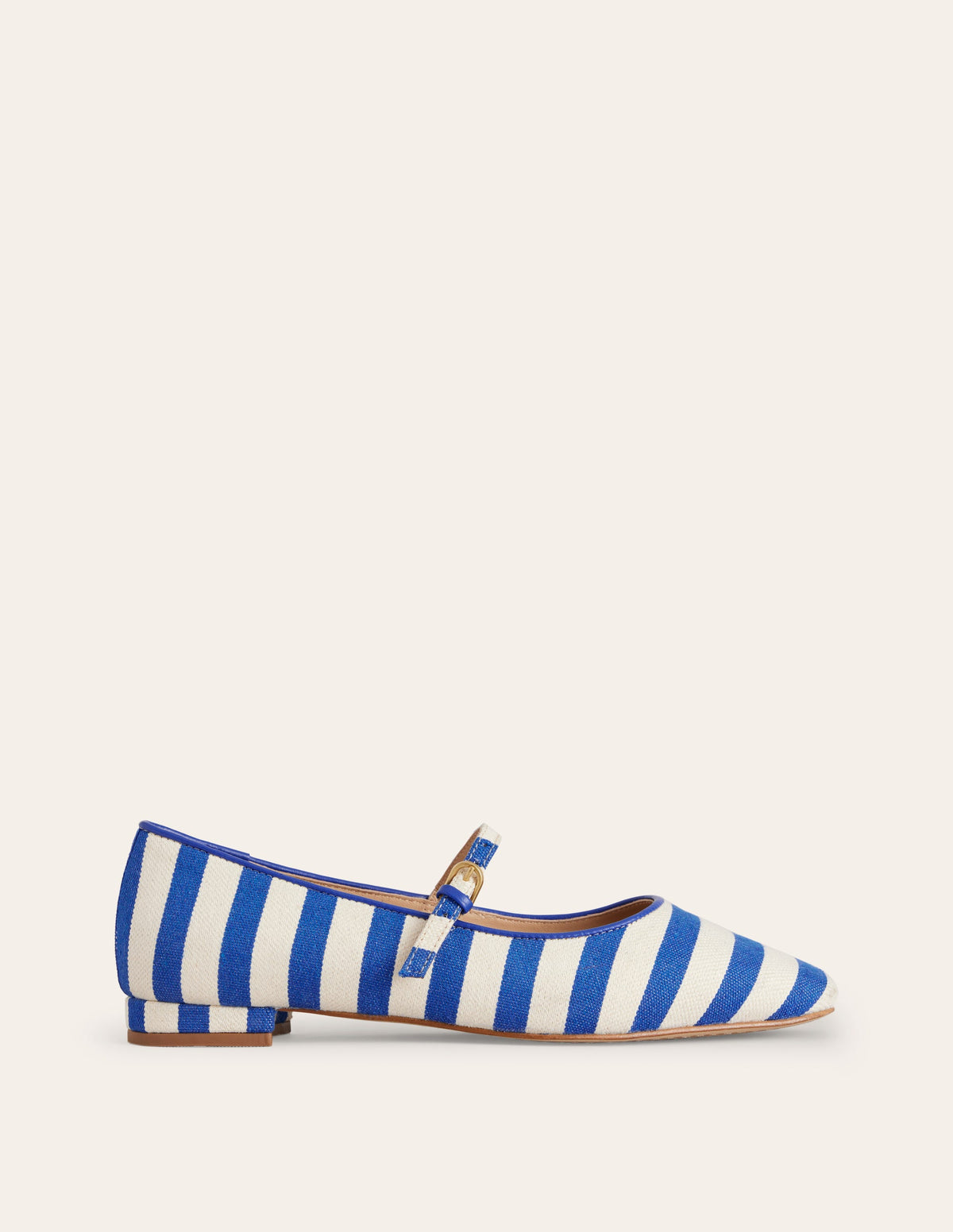 Penelope Flache Mary Janes-Hellblau, Gestreift-3