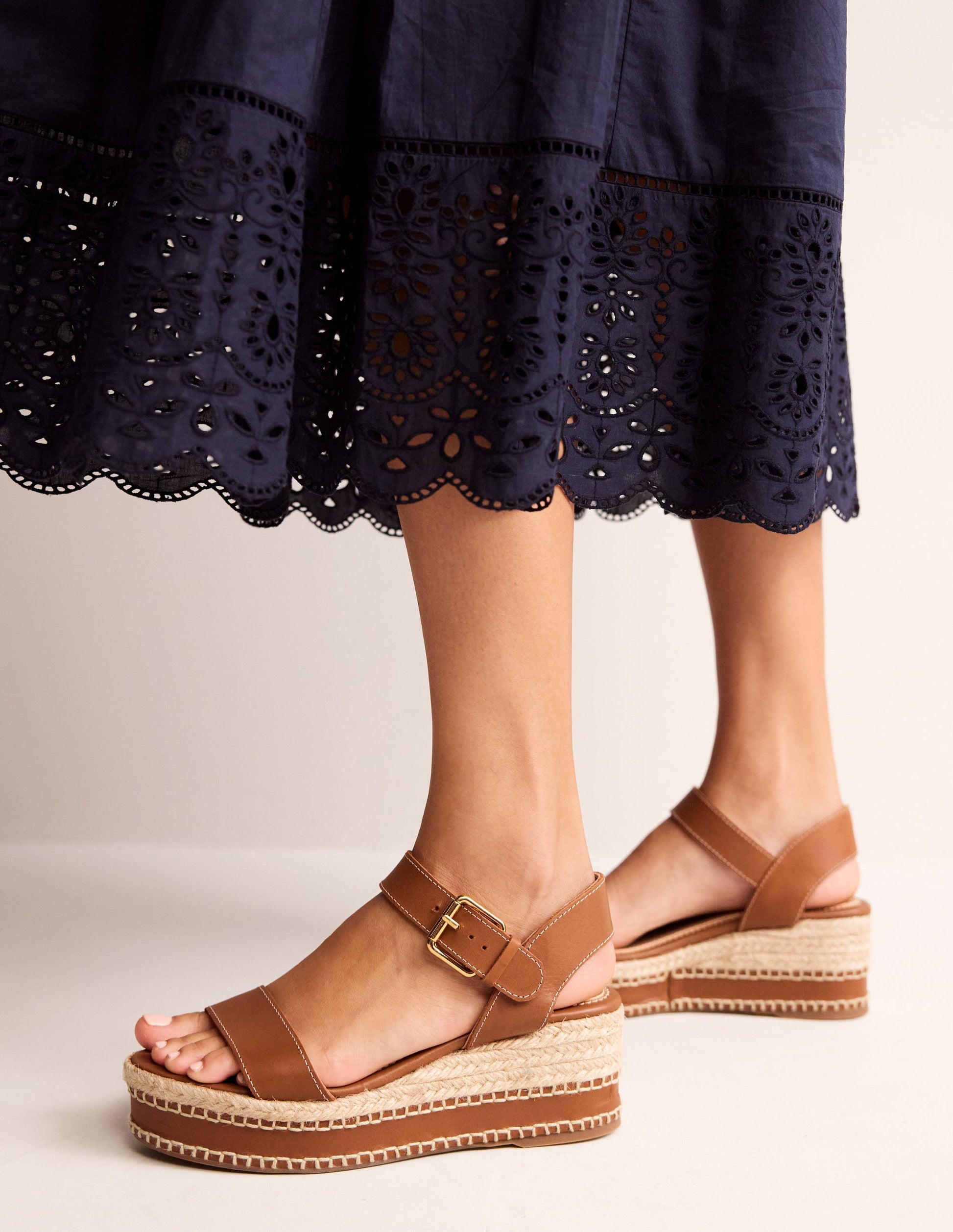 Stitched Wedge Espadrilles-Tan-1