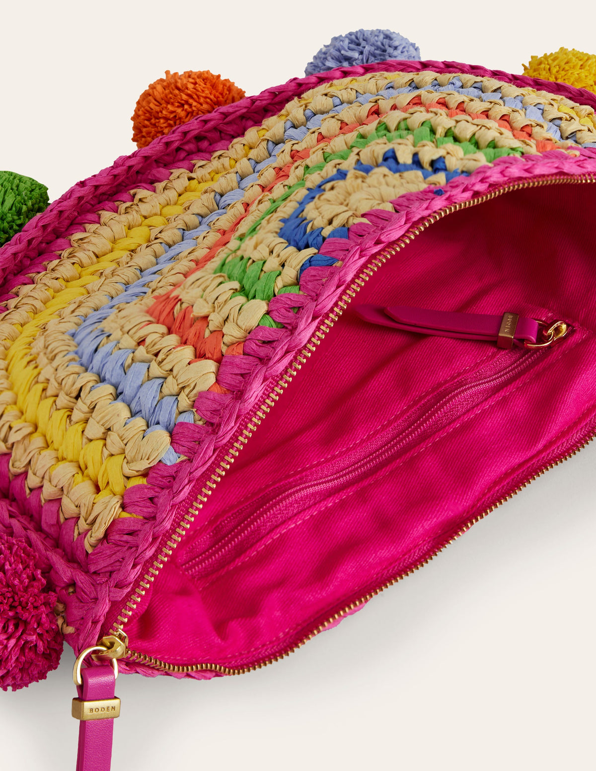 Regenbogen-Clutch aus Bast-Regenbogen - Image 4