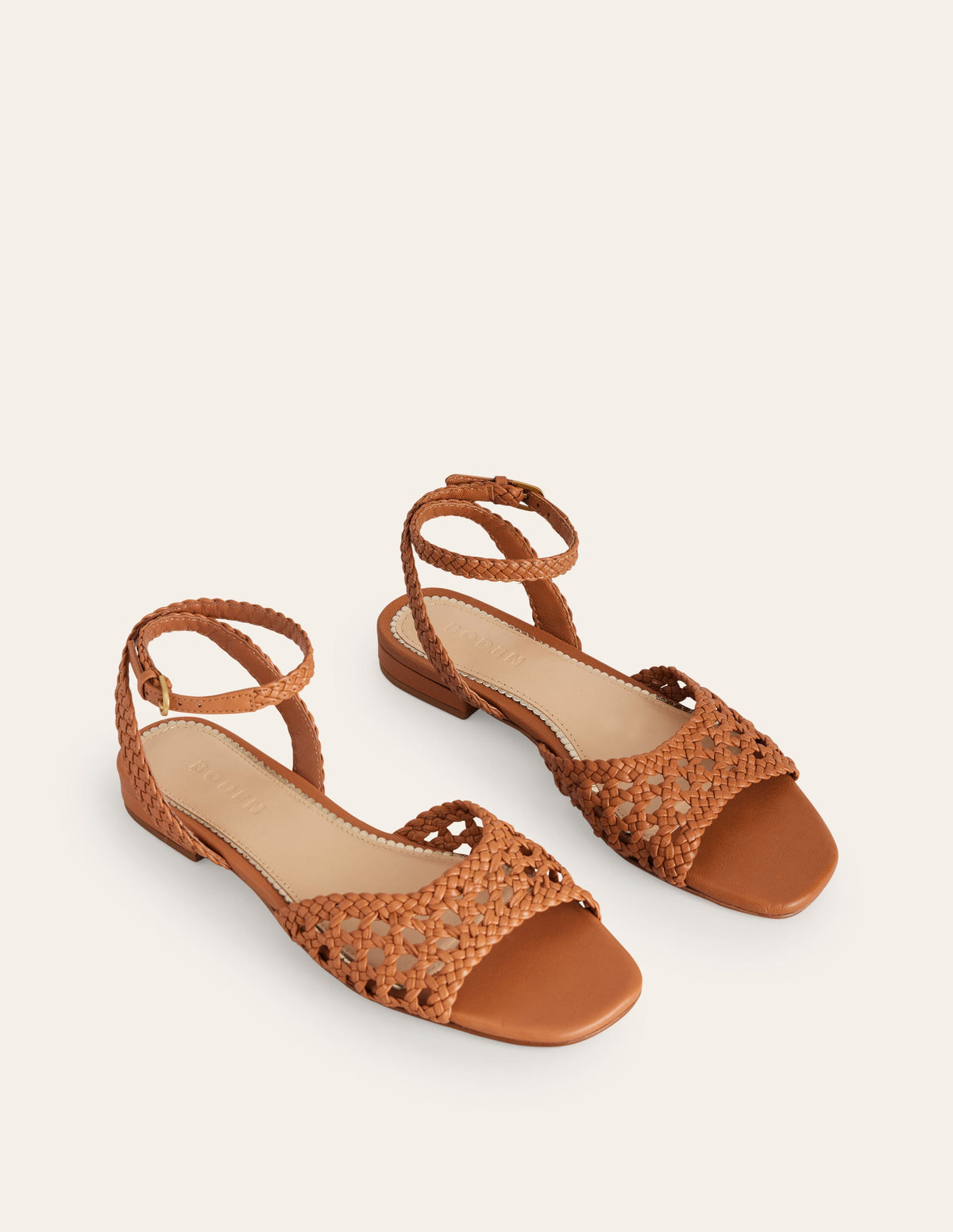 Woven Flat Sandals-Tan - Image 3