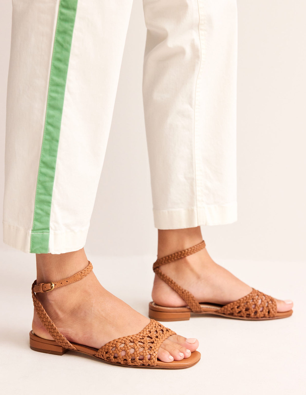 Woven Flat Sandals-Tan - Image 2