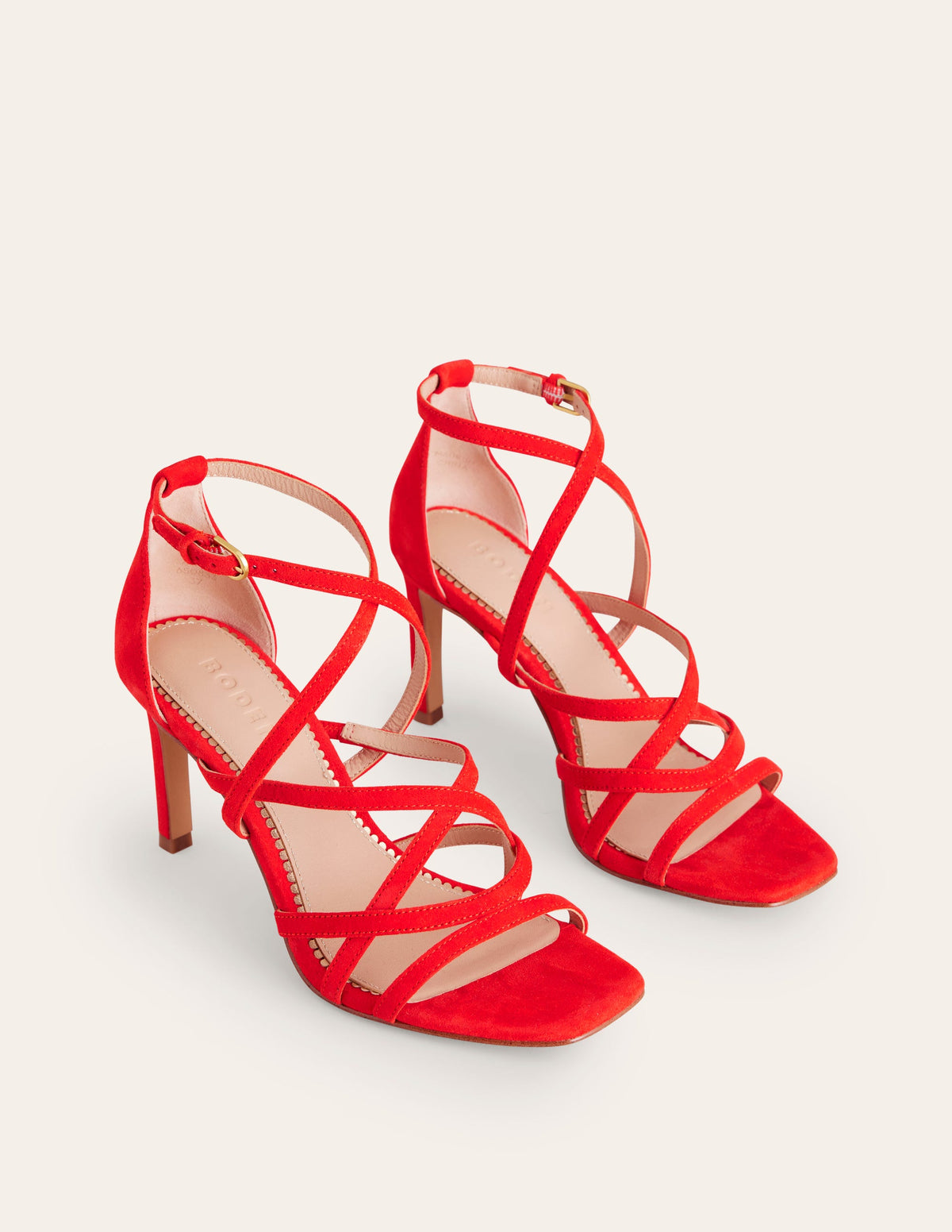 Sandales à talons et brides multiples-Rouge Vif (BN883) - Image 4