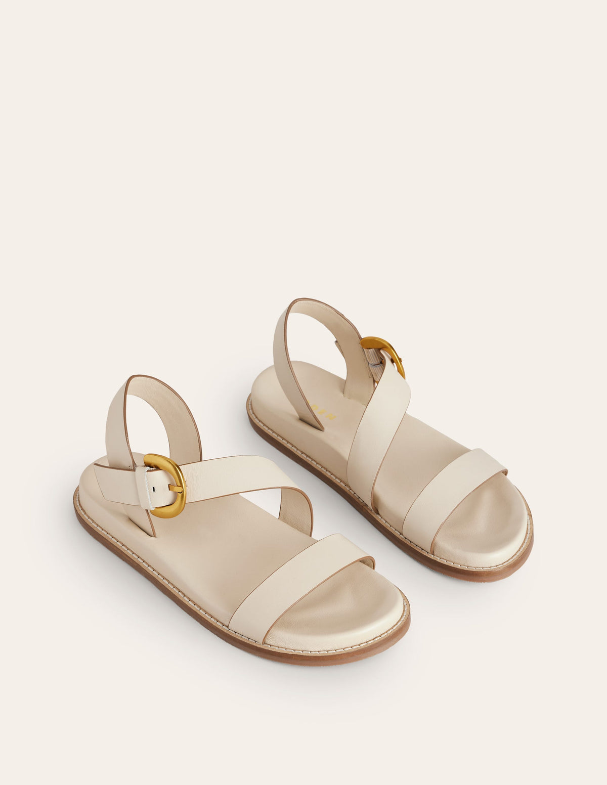 Sandale mit dicker Schnalle-Ivory and Navy Spot-3