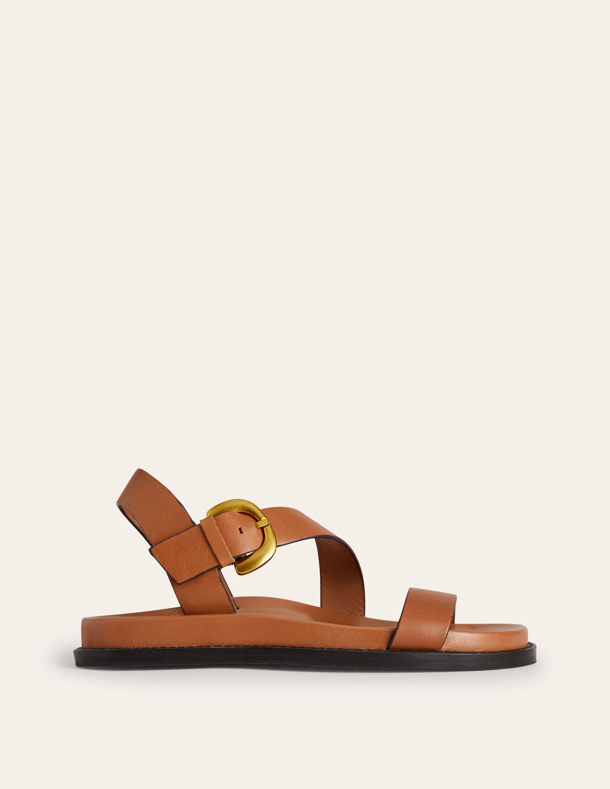 Chunky Buckle Sandal-Tan - Image 2