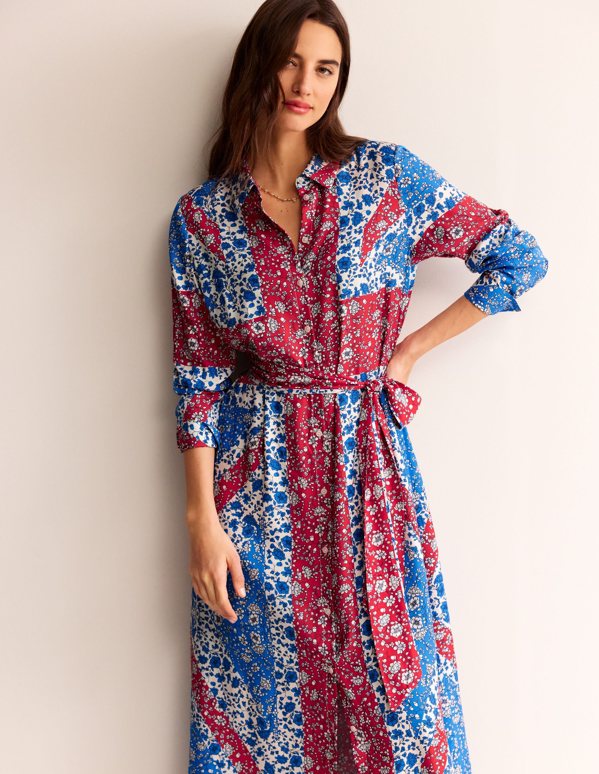 Robe-chemise longue Claudia-Passerin indigo, Union Jack - Image 4