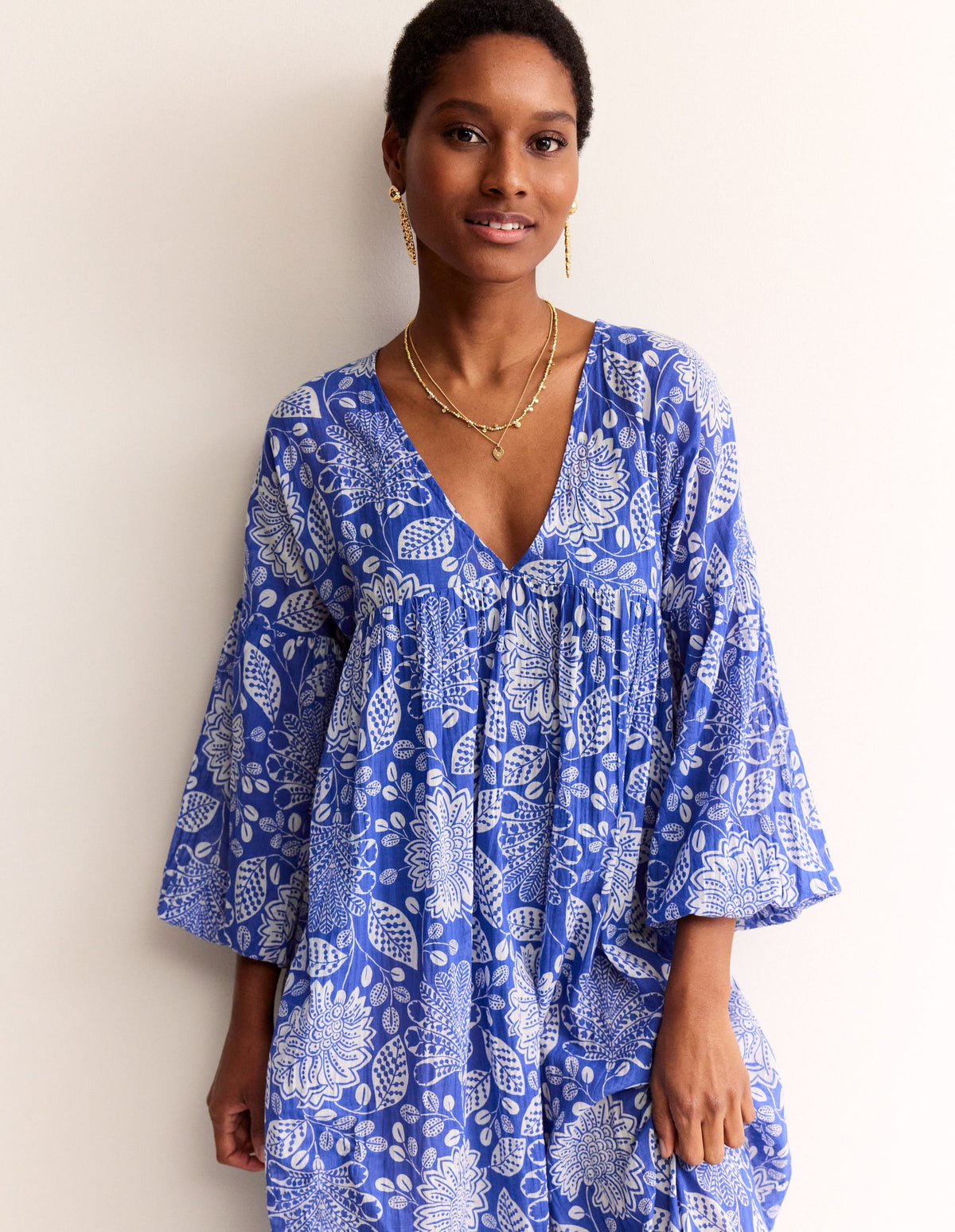 Sarah Maxi-Kaftankleid-Surf The Web, Gardenia Swirl-1
