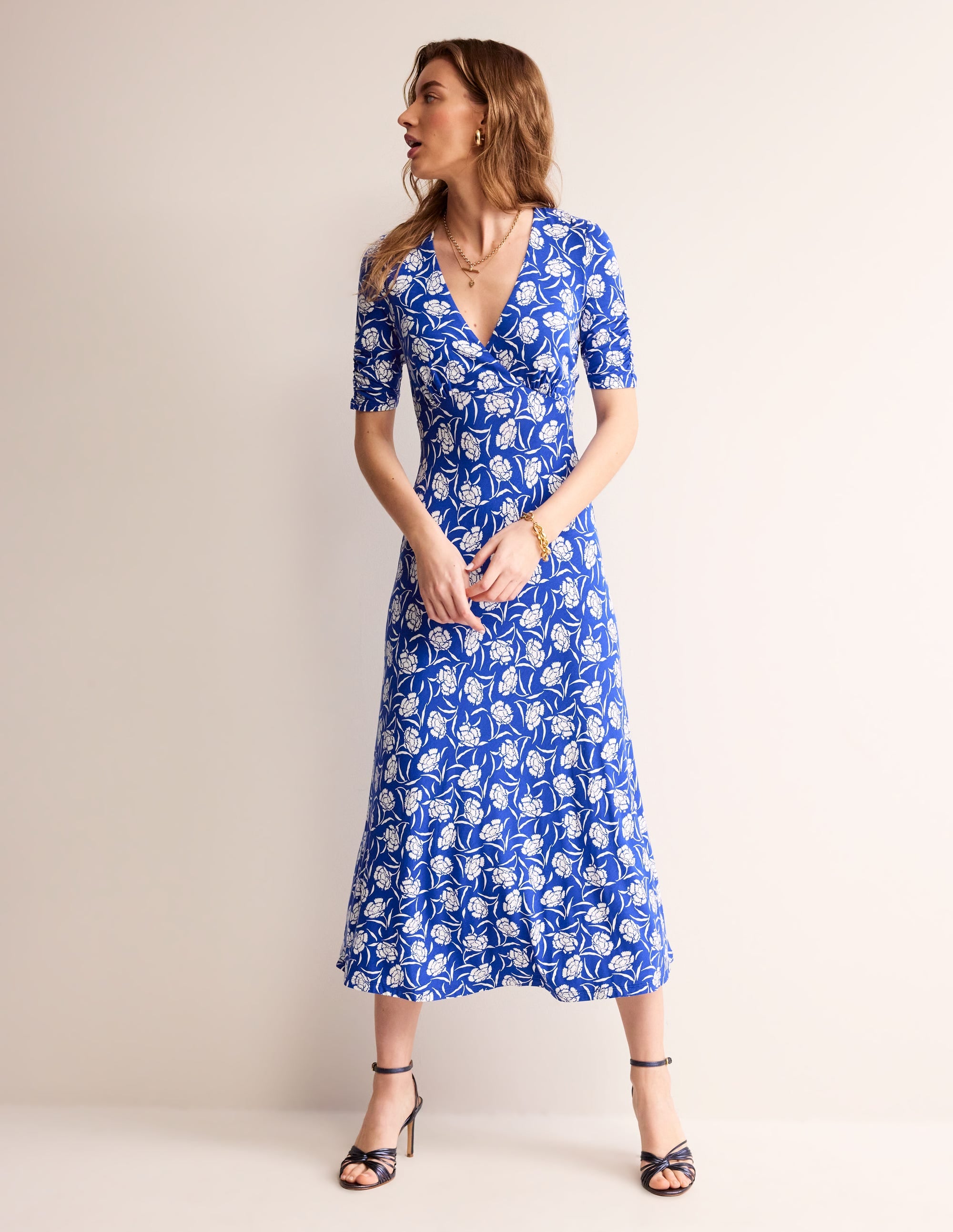 Rebecca Midi-Teekleid aus Jersey-Surf The Web, Pfingstrose - Image 2