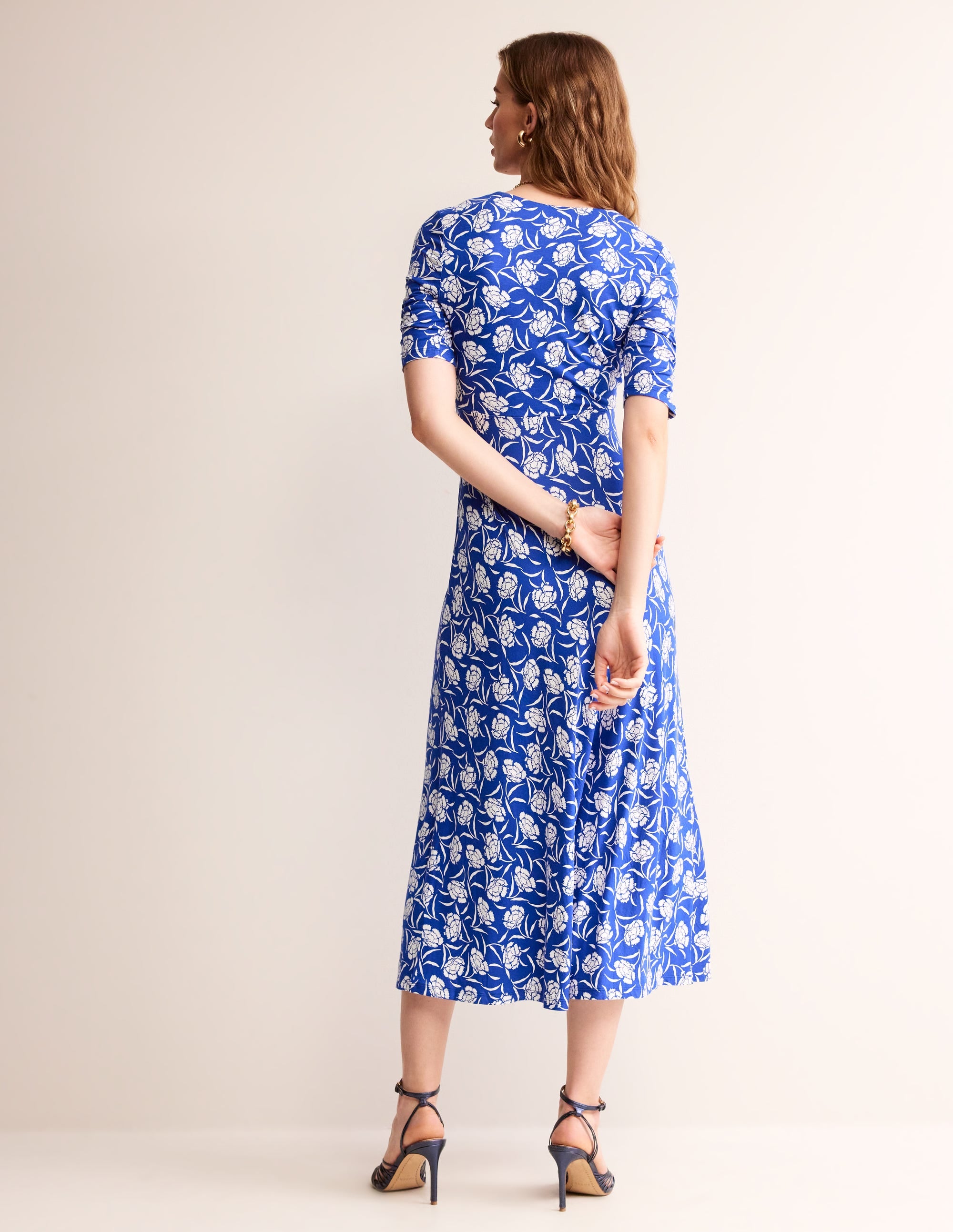 Rebecca Midi-Teekleid aus Jersey-Surf The Web, Pfingstrose - Image 4