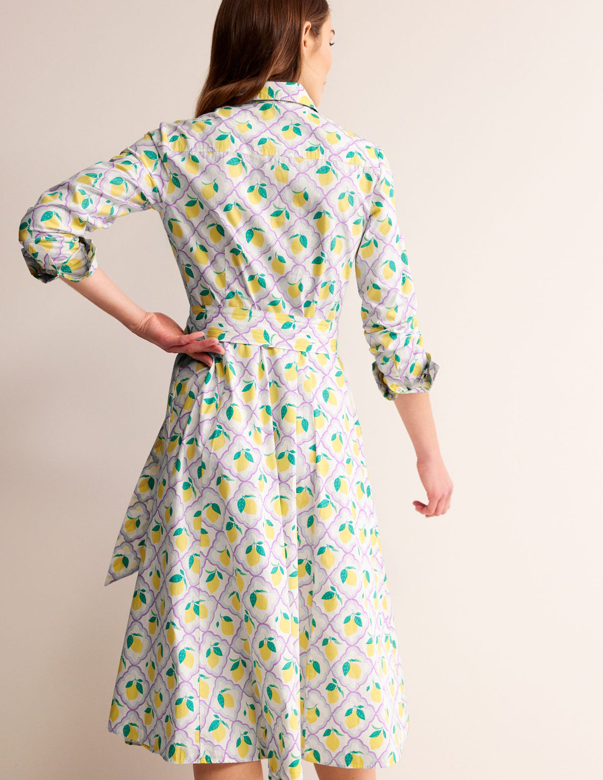 Amy Cotton Midi Shirt Dress-Lavender, Lemon Grove-3